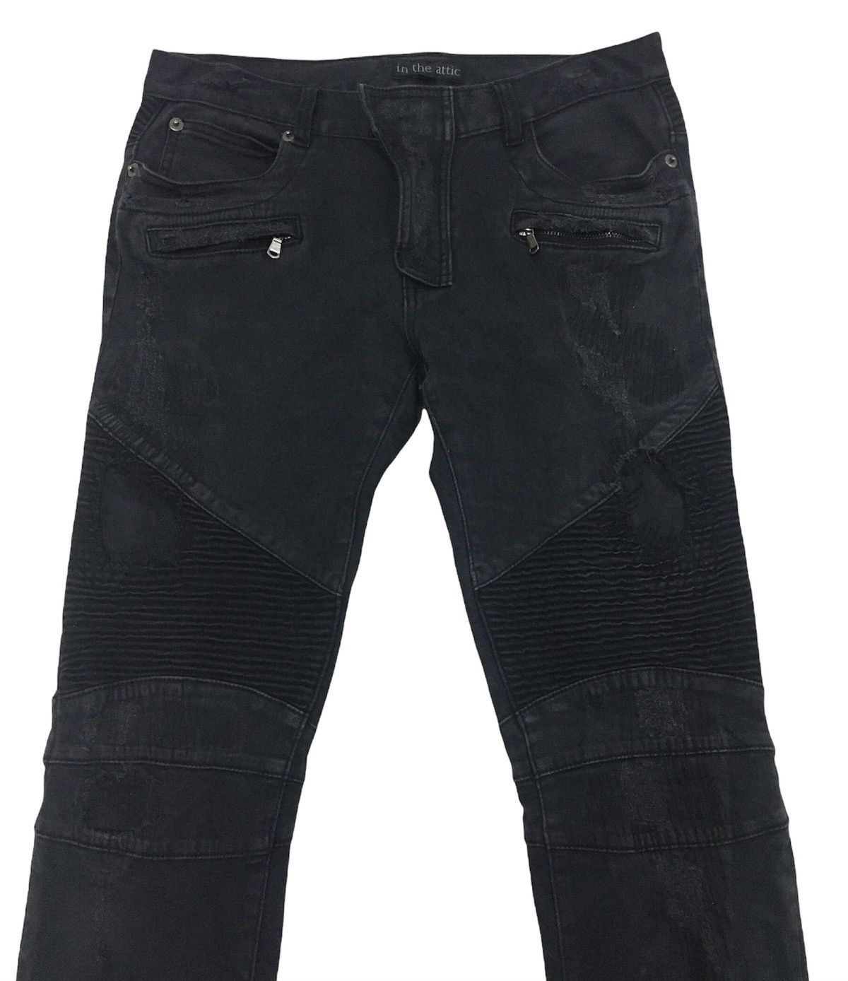In The Attic Black Biker Jeans Size US 32 / EU 48 - 2 Thumbnail