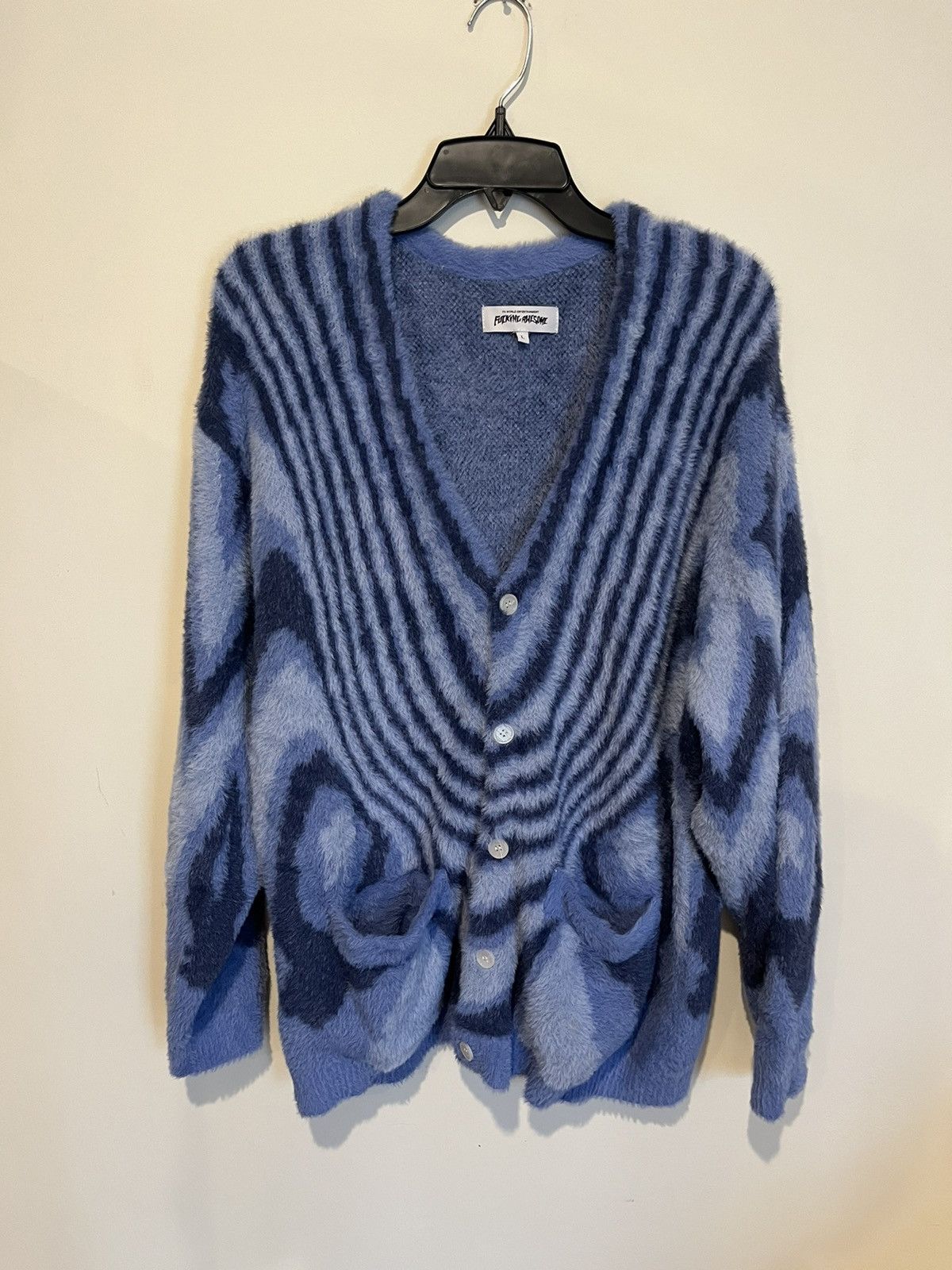 Fucking Awesome Fucking Awesome Acid Hairy Cardigan Blue size L | Grailed