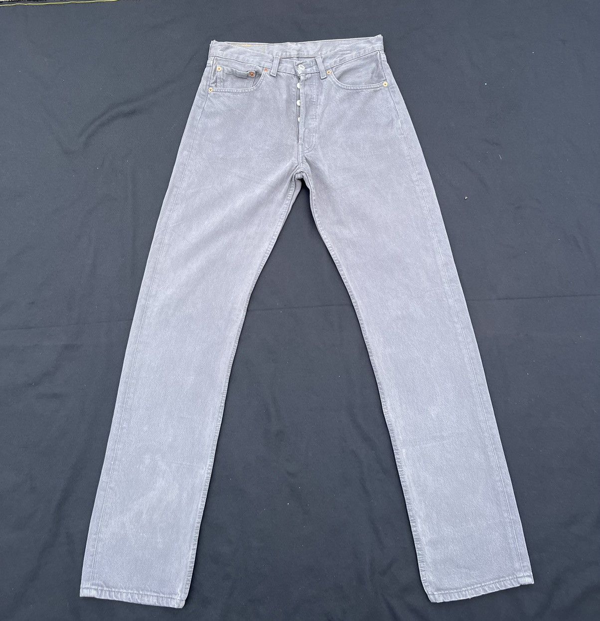 Levi's Vintage 1999 Levi’s 501 Sun Fade Grey Denim Regular Jeans Size US 31 - 1 Thumbnail