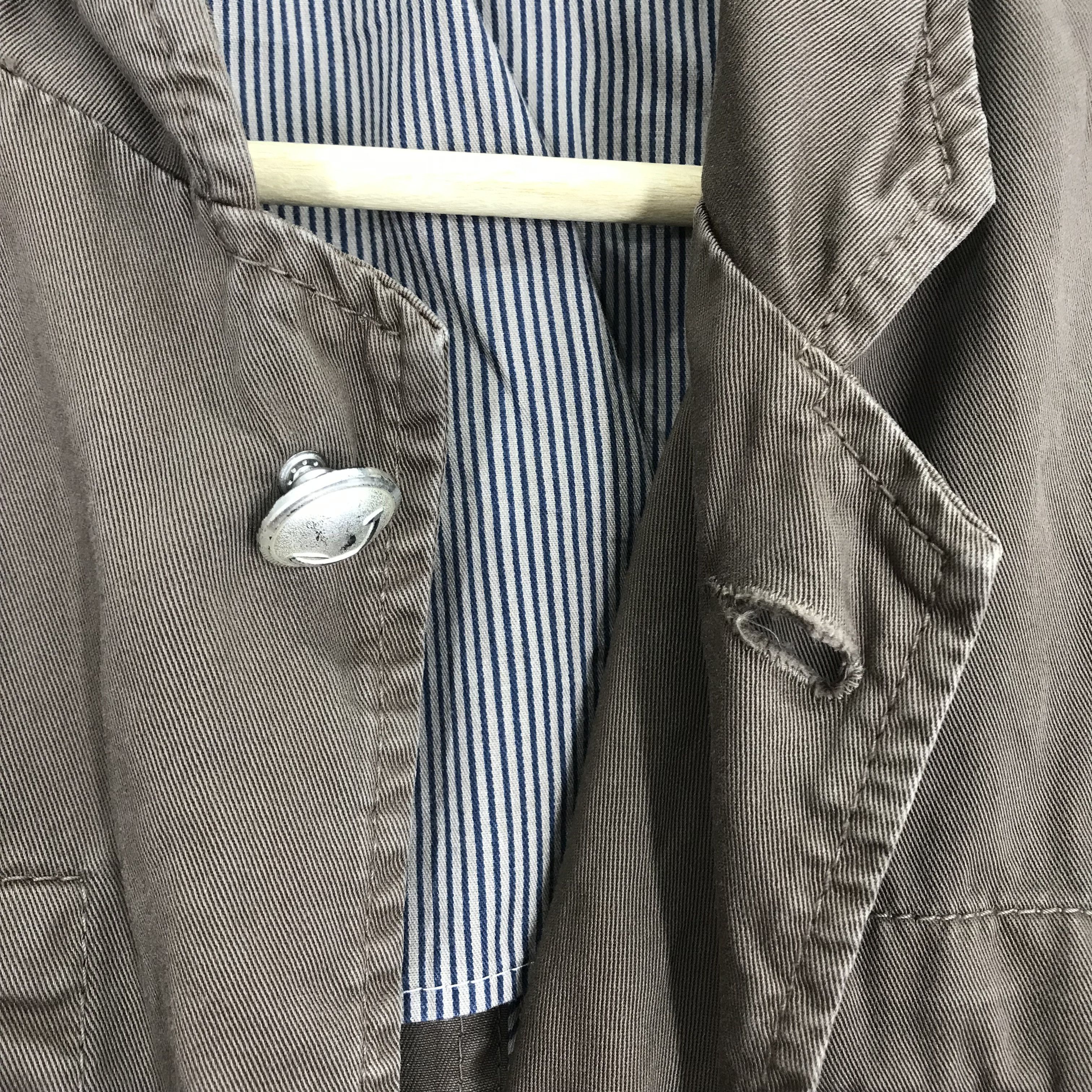 Vintage Vintage 90's Denim Jacket Four Pocket Worker Made in Italy Size US S / EU 44-46 / 1 - 8 Thumbnail
