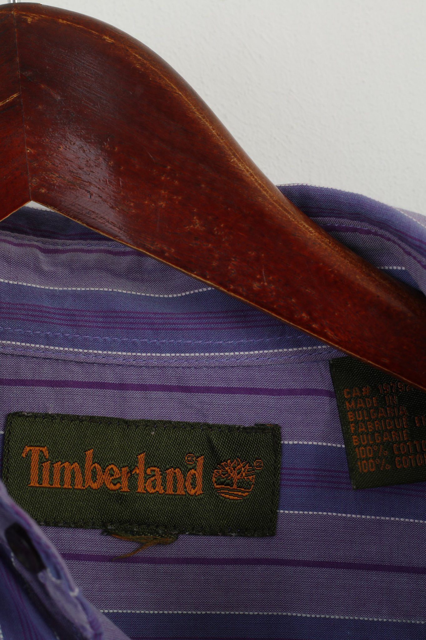 Timberland Timberland Men M Casual Shirt Purple Striped Cotton 0777 Size US M / EU 48-50 / 2 - 5 Thumbnail