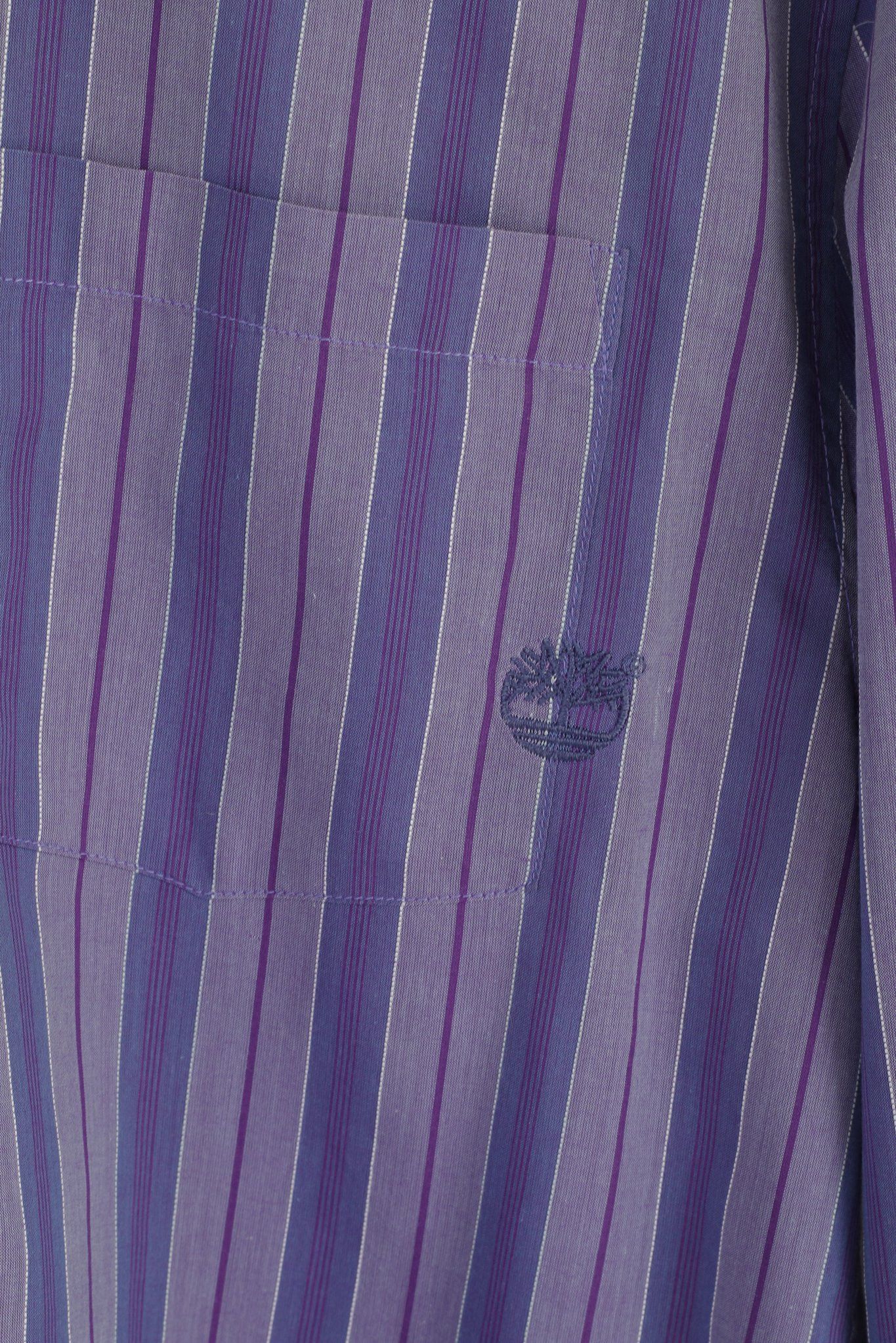 Timberland Timberland Men M Casual Shirt Purple Striped Cotton 0777 Size US M / EU 48-50 / 2 - 4 Thumbnail
