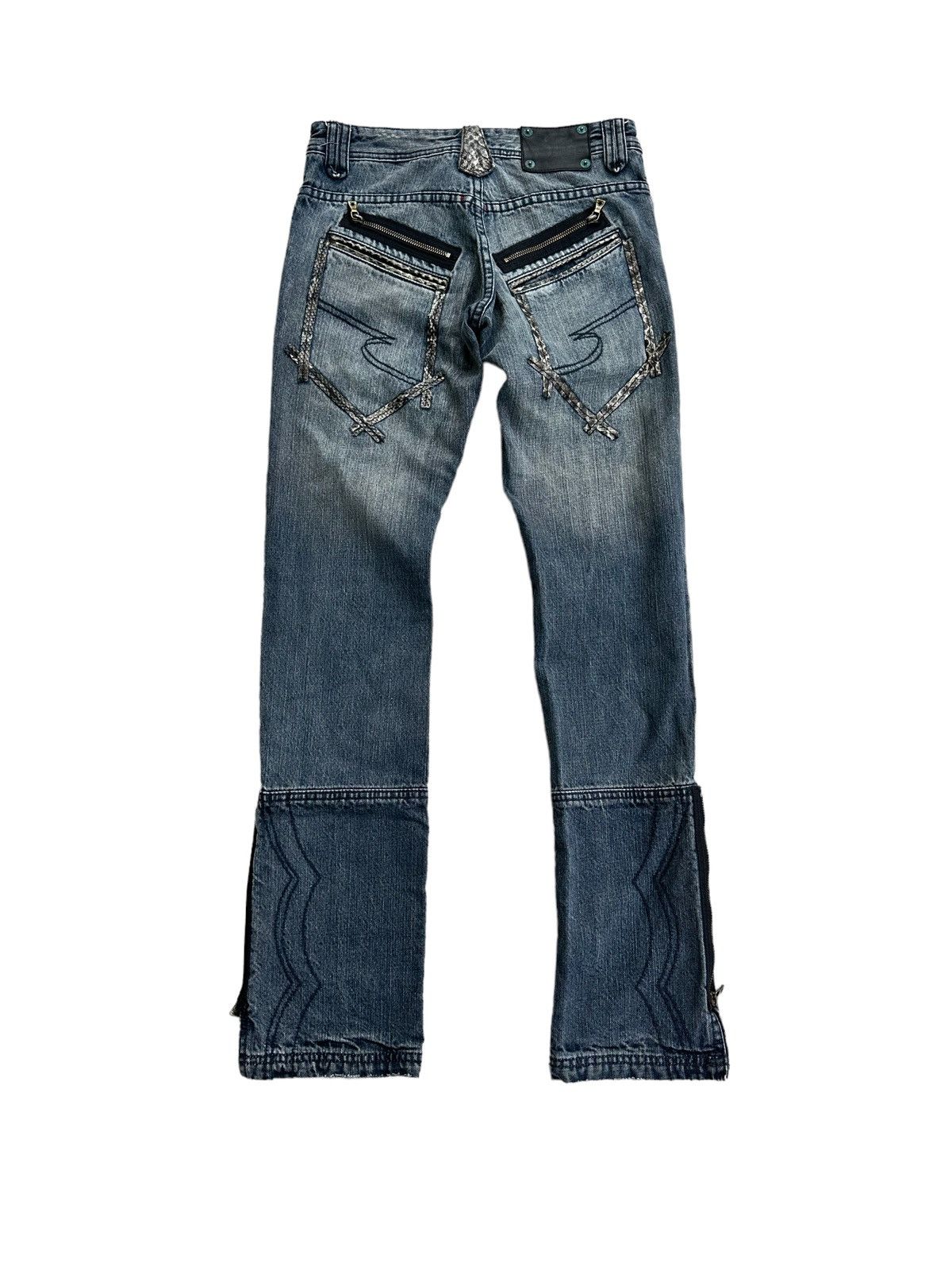 14th Addiction SEMANTIC DESIGN Zipper Leg Slim Jeans With Snake Skin Pocket Size US 30 / EU 46 - 7 Thumbnail
