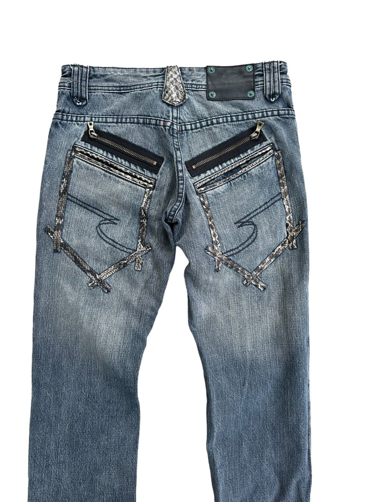 14th Addiction SEMANTIC DESIGN Zipper Leg Slim Jeans With Snake Skin Pocket Size US 30 / EU 46 - 8 Thumbnail