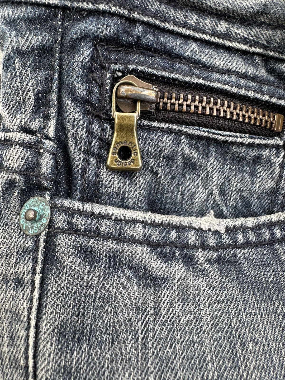 14th Addiction SEMANTIC DESIGN Zipper Leg Slim Jeans With Snake Skin Pocket Size US 30 / EU 46 - 12 Thumbnail