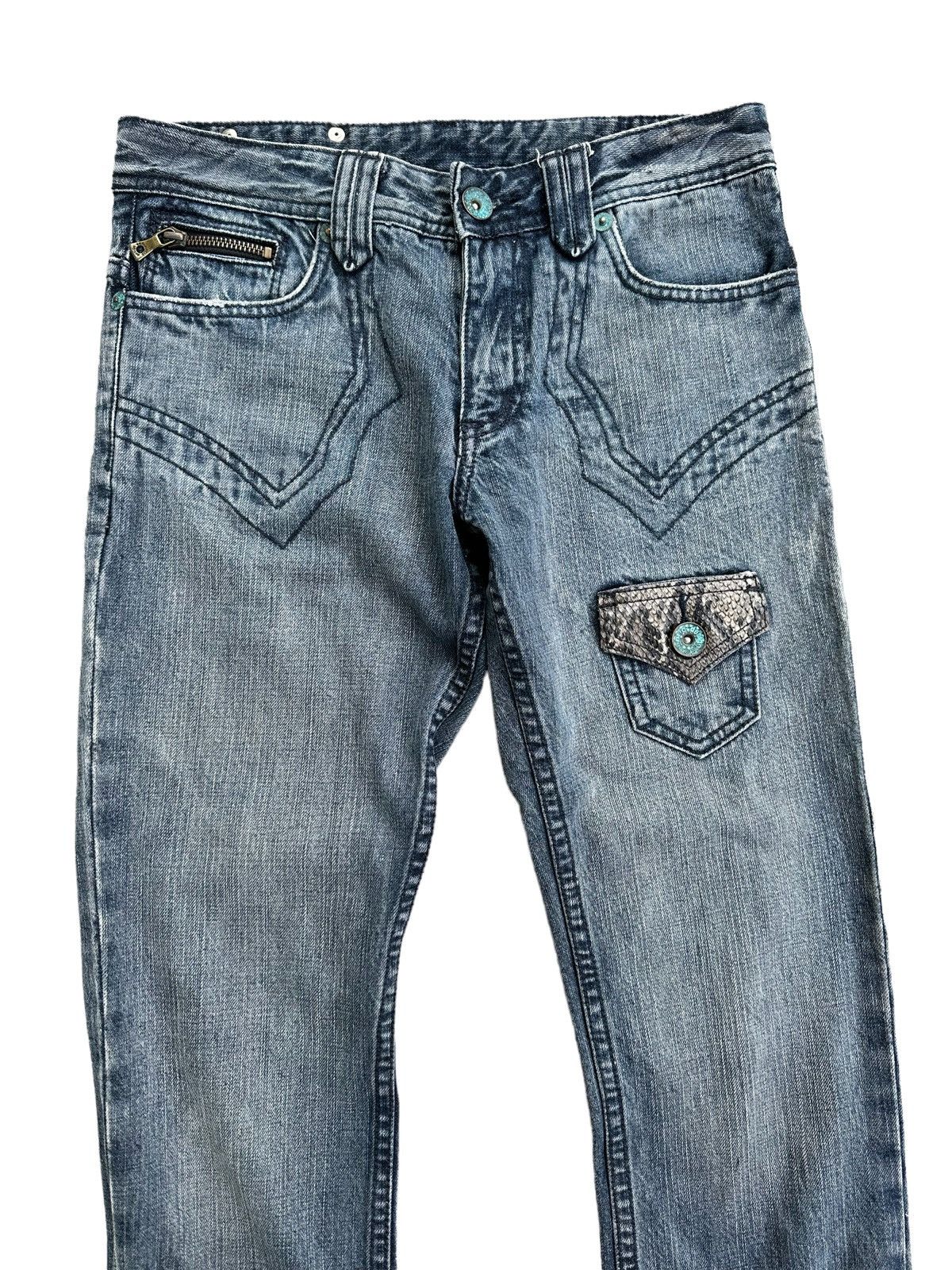 14th Addiction SEMANTIC DESIGN Zipper Leg Slim Jeans With Snake Skin Pocket Size US 30 / EU 46 - 5 Thumbnail