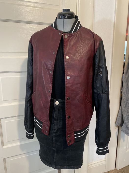 Fried denim outlet leather jacket