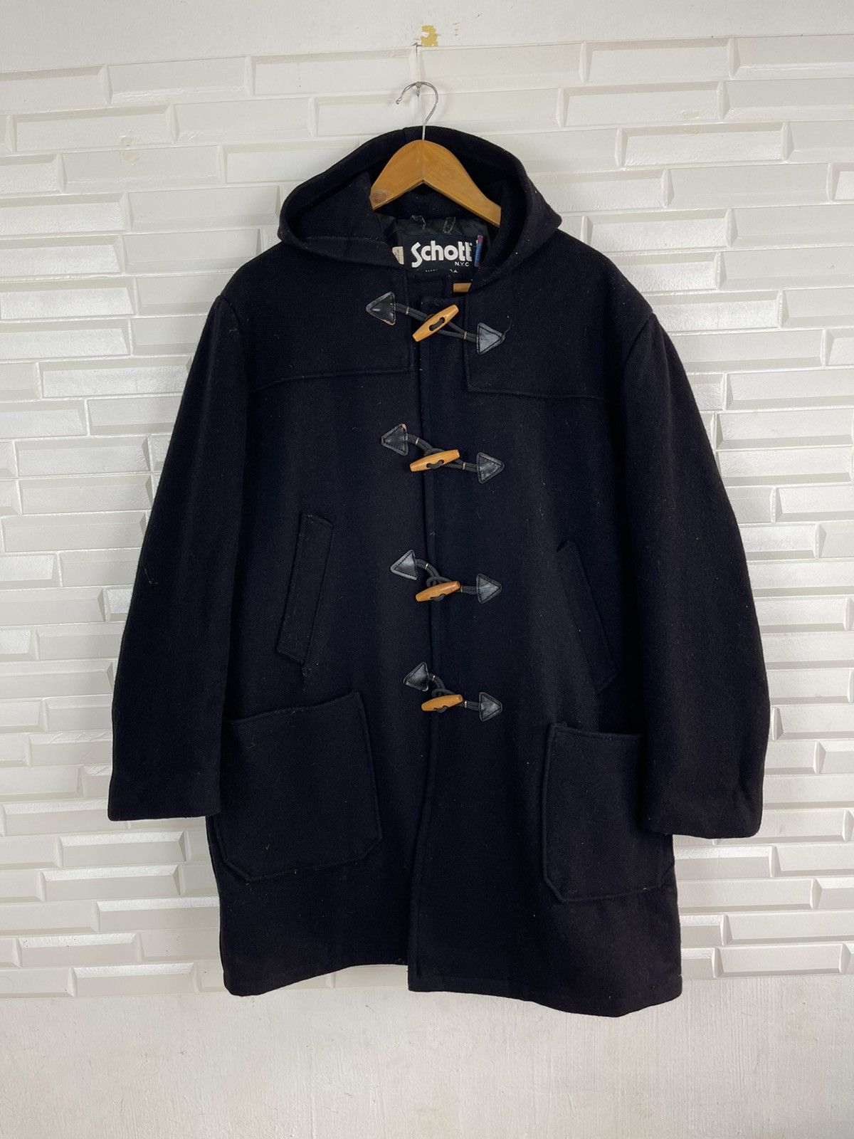 Schott Black Hoodie Schott NYC Made in USA Size US L / EU 52-54 / 3 - 1 Thumbnail