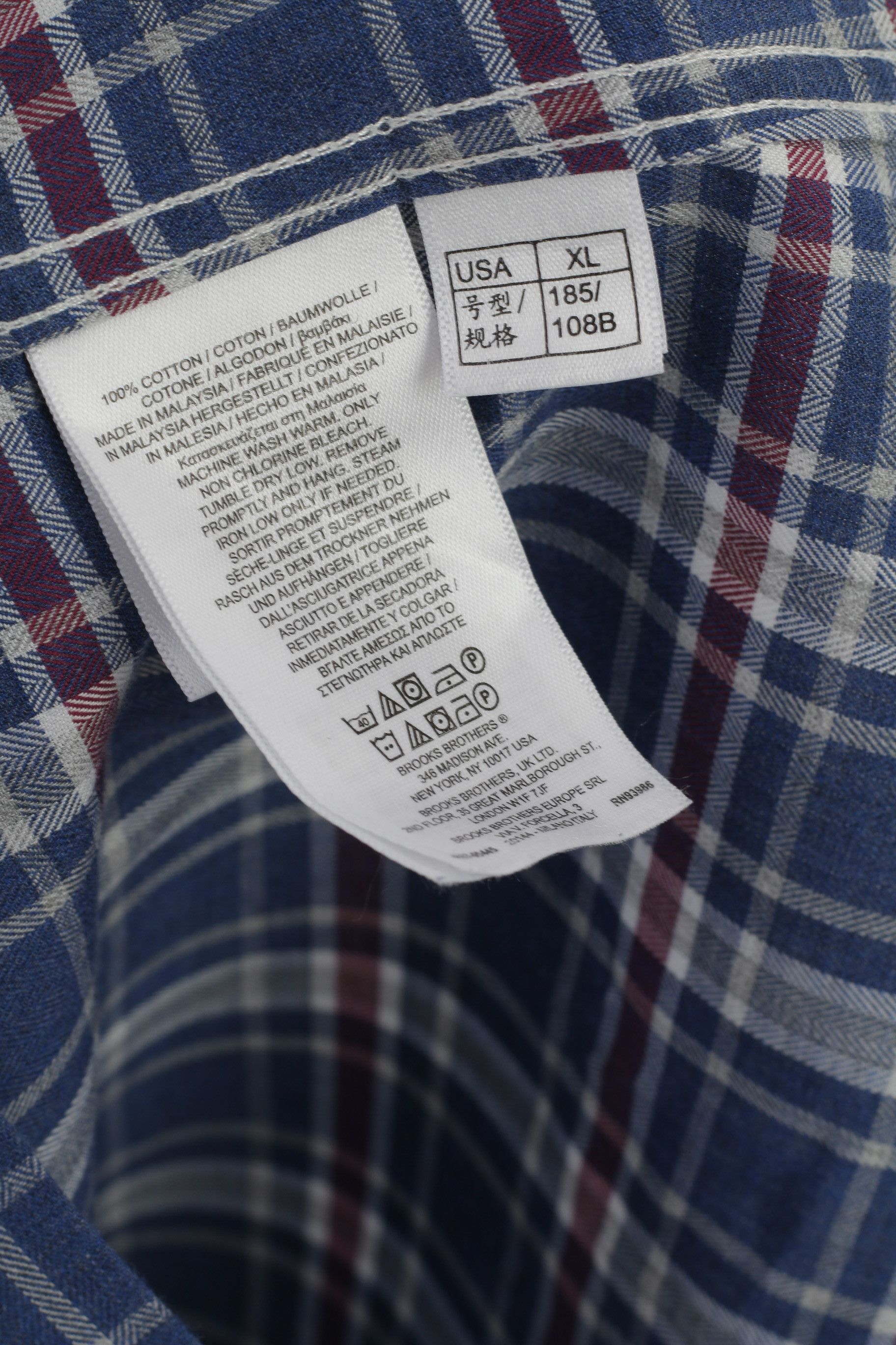 Brooks Brothers Brooks Brothers Men XL Casual Shirt Blue Check Cotton 8191 Size US XL / EU 56 / 4 - 6 Thumbnail
