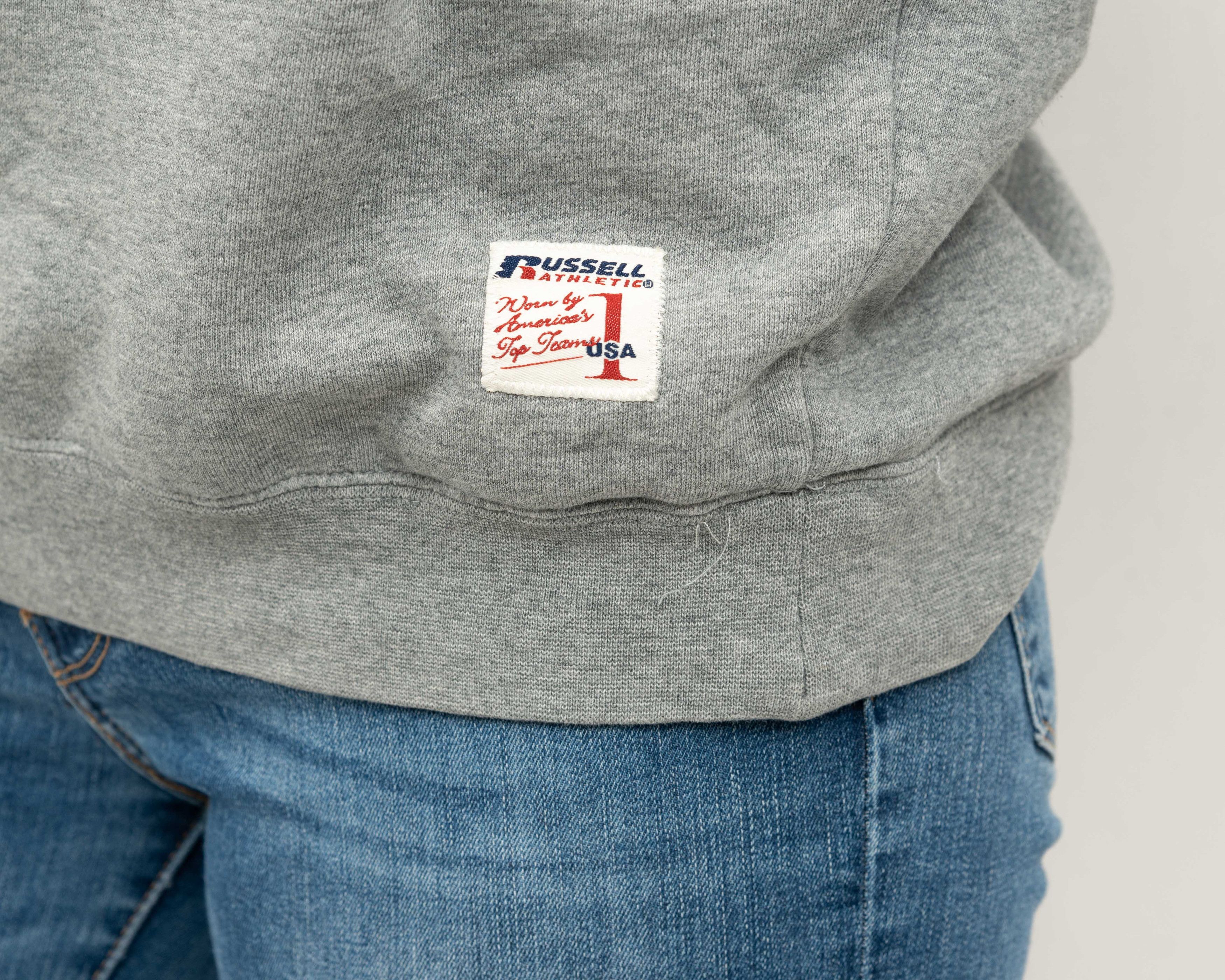 Russell Athletic × Vintage Pullover Sweatshirt Jumper Crew Neck Sweater Grey Top Size M / US 6-8 / IT 42-44 - 6 Thumbnail