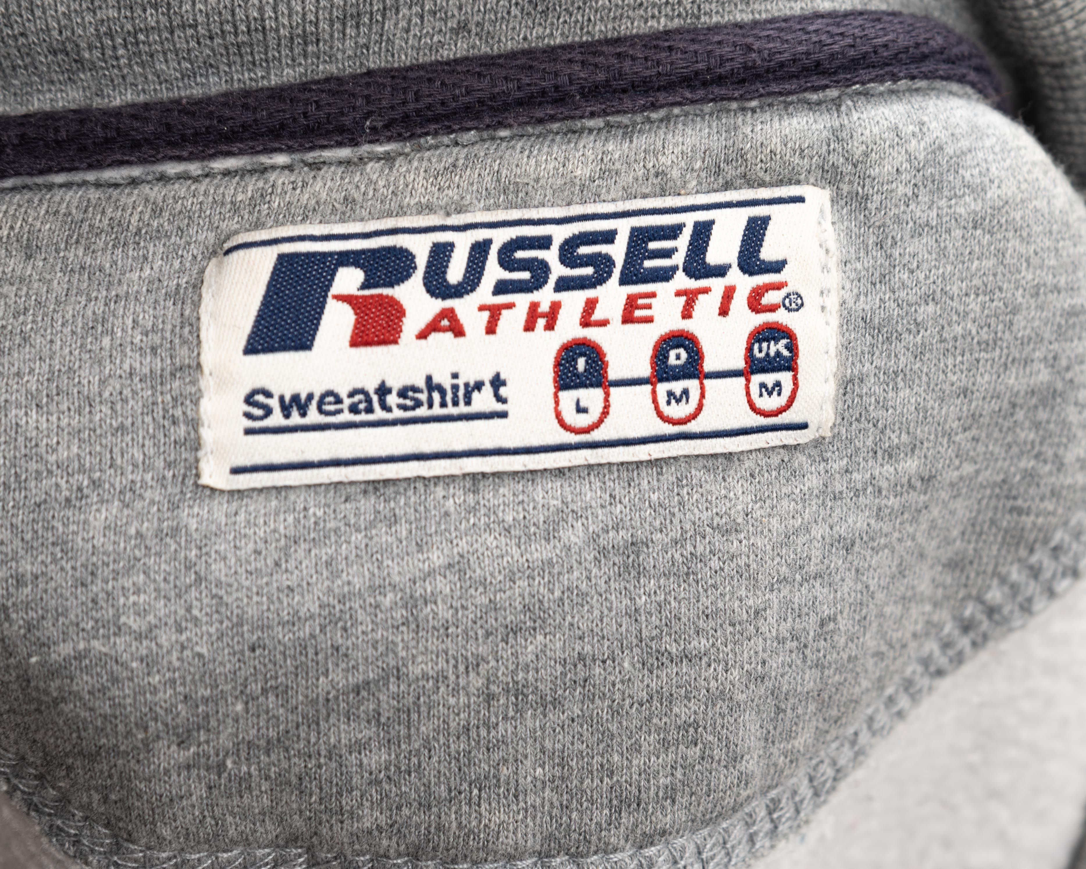 Russell Athletic × Vintage Pullover Sweatshirt Jumper Crew Neck Sweater Grey Top Size M / US 6-8 / IT 42-44 - 7 Thumbnail