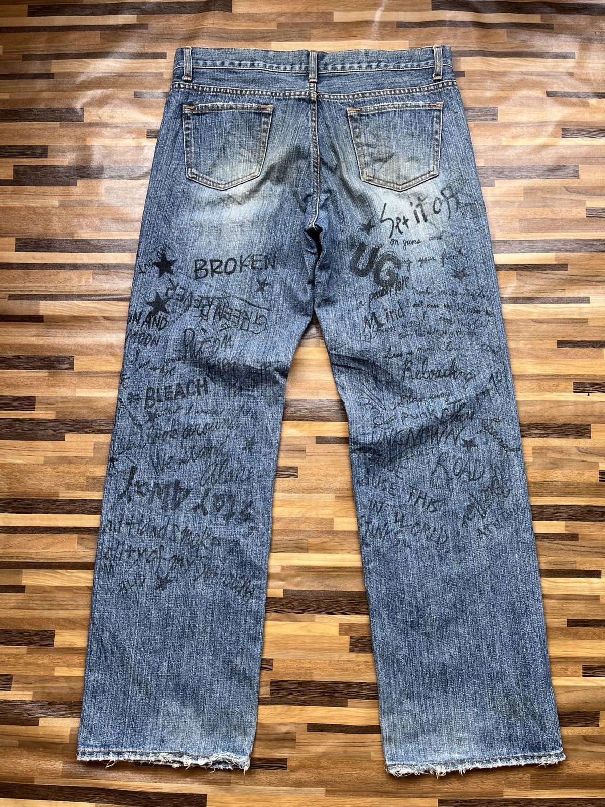 Art Comes First × Hysteric Glamour × If Six Was Nine Drugs Made In Japan Full Printed Arts Words Denim Jeans Size US 32 / EU 48 - 22 Thumbnail