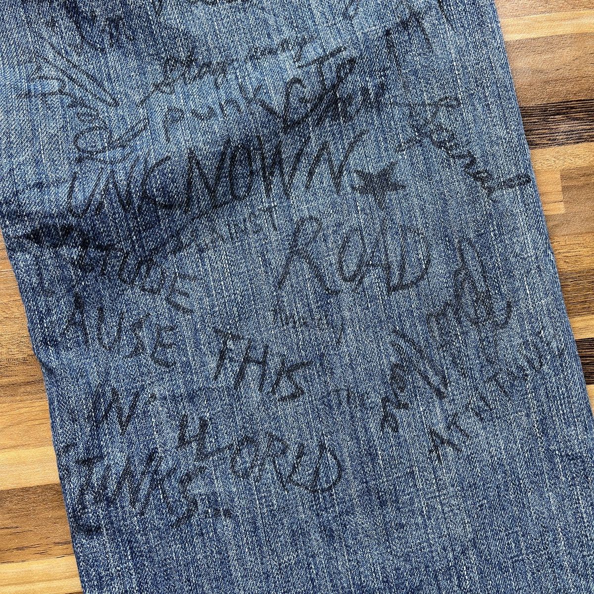 Art Comes First × Hysteric Glamour × If Six Was Nine Drugs Made In Japan Full Printed Arts Words Denim Jeans Size US 32 / EU 48 - 21 Thumbnail