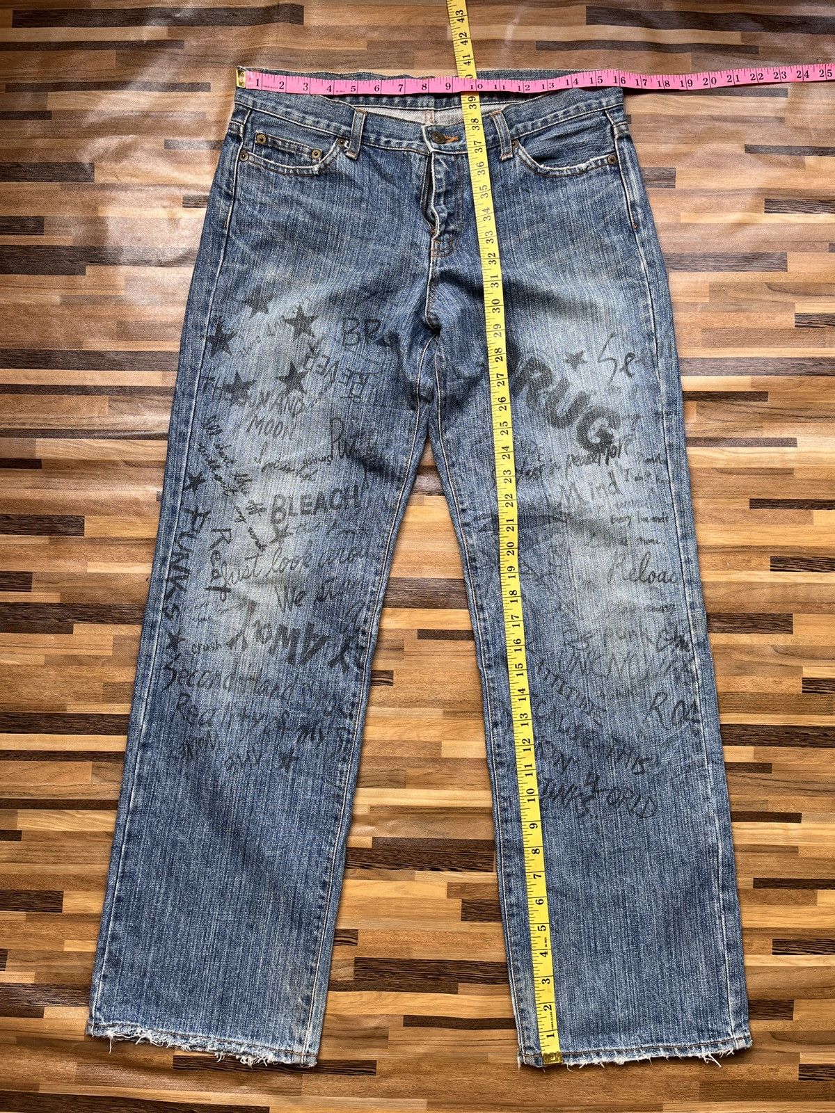 Art Comes First × Hysteric Glamour × If Six Was Nine Drugs Made In Japan Full Printed Arts Words Denim Jeans Size US 32 / EU 48 - 4 Thumbnail