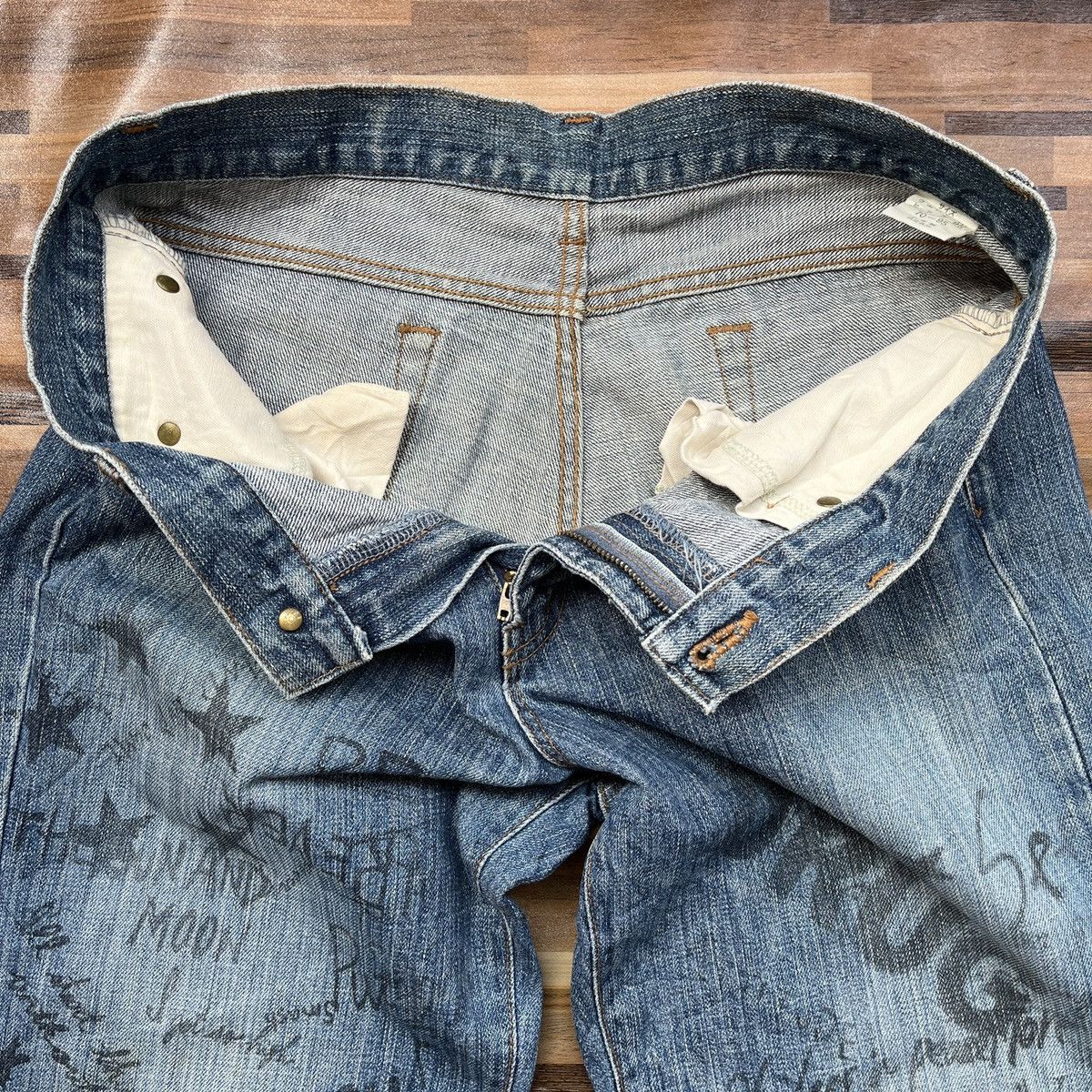 Art Comes First × Hysteric Glamour × If Six Was Nine Drugs Made In Japan Full Printed Arts Words Denim Jeans Size US 32 / EU 48 - 10 Thumbnail