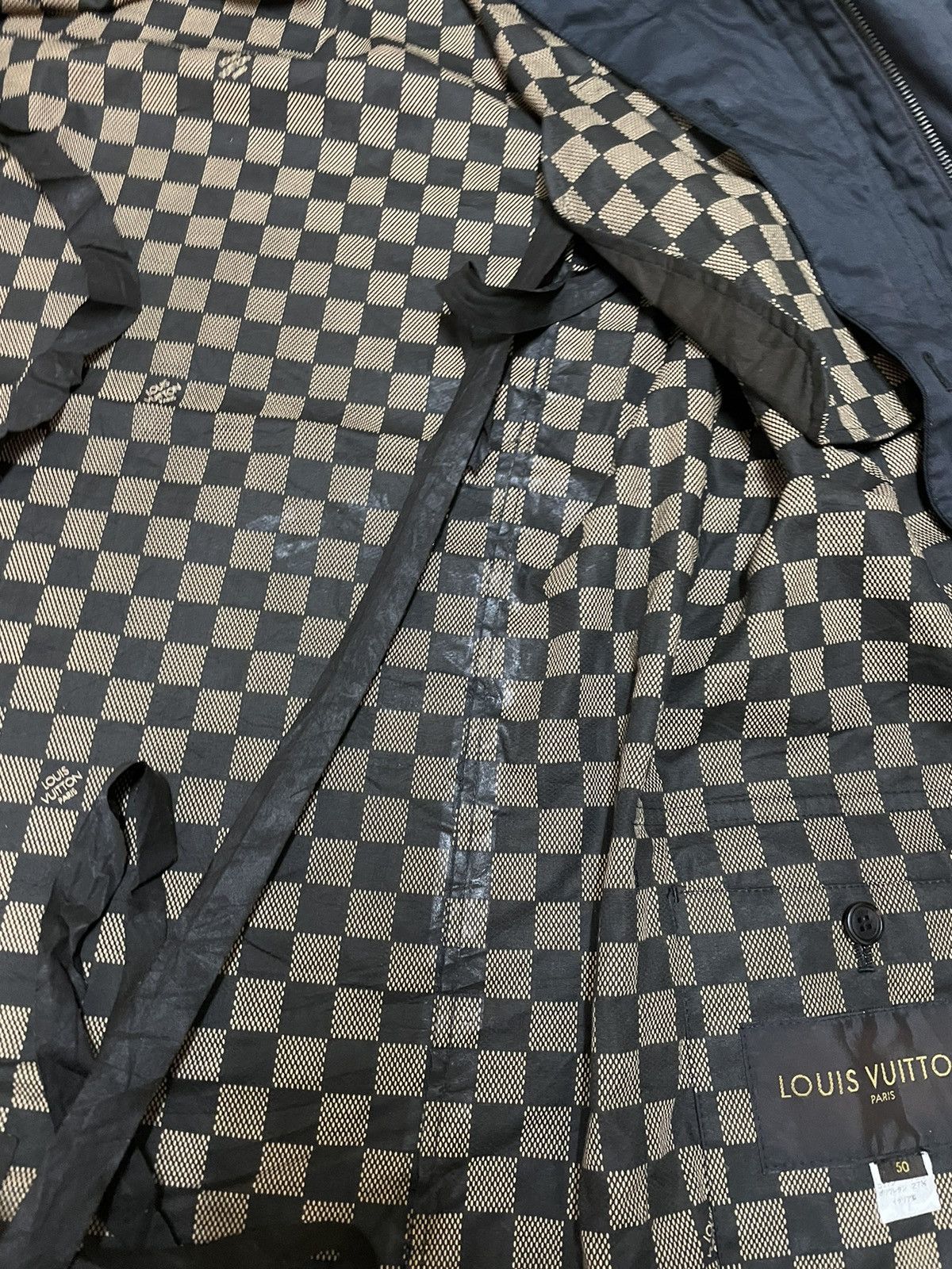 Louis Vuitton × Vintage 🔥24 hour before Delete🔥 Louis Vuitton Rubered Coat Damier Size 50R - 22 Thumbnail