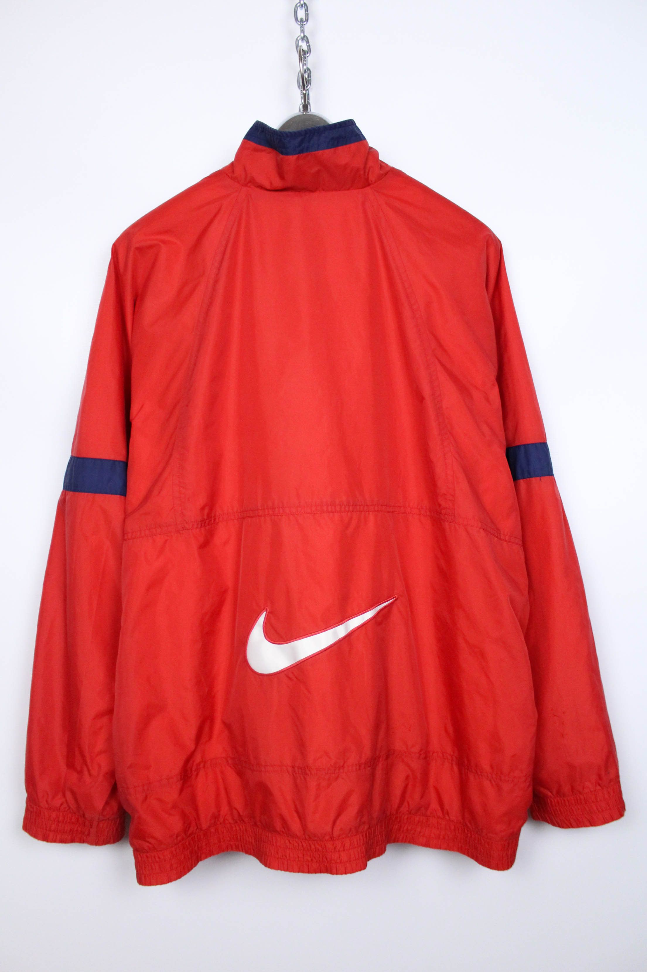 Nike Nike Vintage 90s Big Swoosh Logo Nylon Windbreaker Jacket Size US XL / EU 56 / 4 - 1 Thumbnail