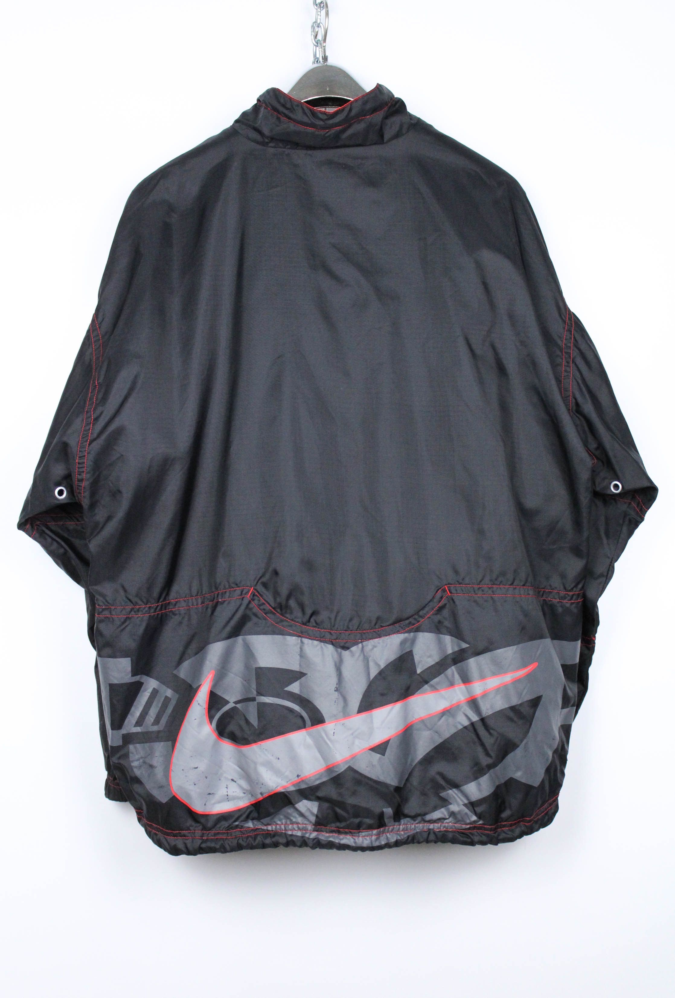 Nike Nike Vintage 90's Oversized Black Nylon Anorak Jacket Size US L / EU 52-54 / 3 - 2 Thumbnail