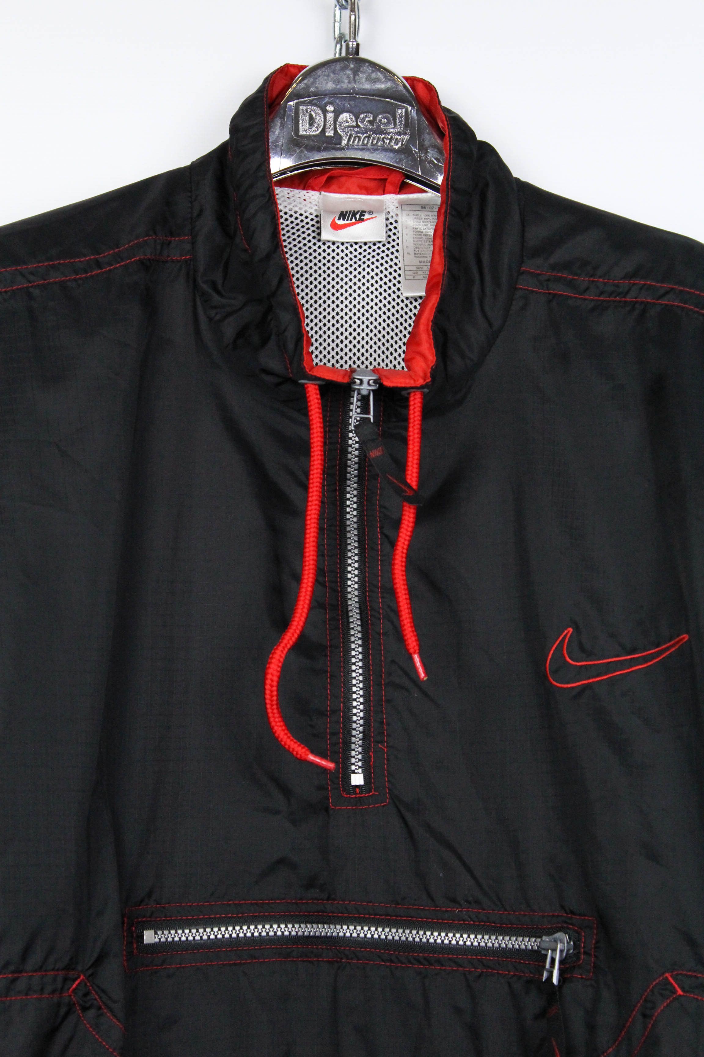 Nike Nike Vintage 90's Oversized Black Nylon Anorak Jacket Size US L / EU 52-54 / 3 - 3 Thumbnail