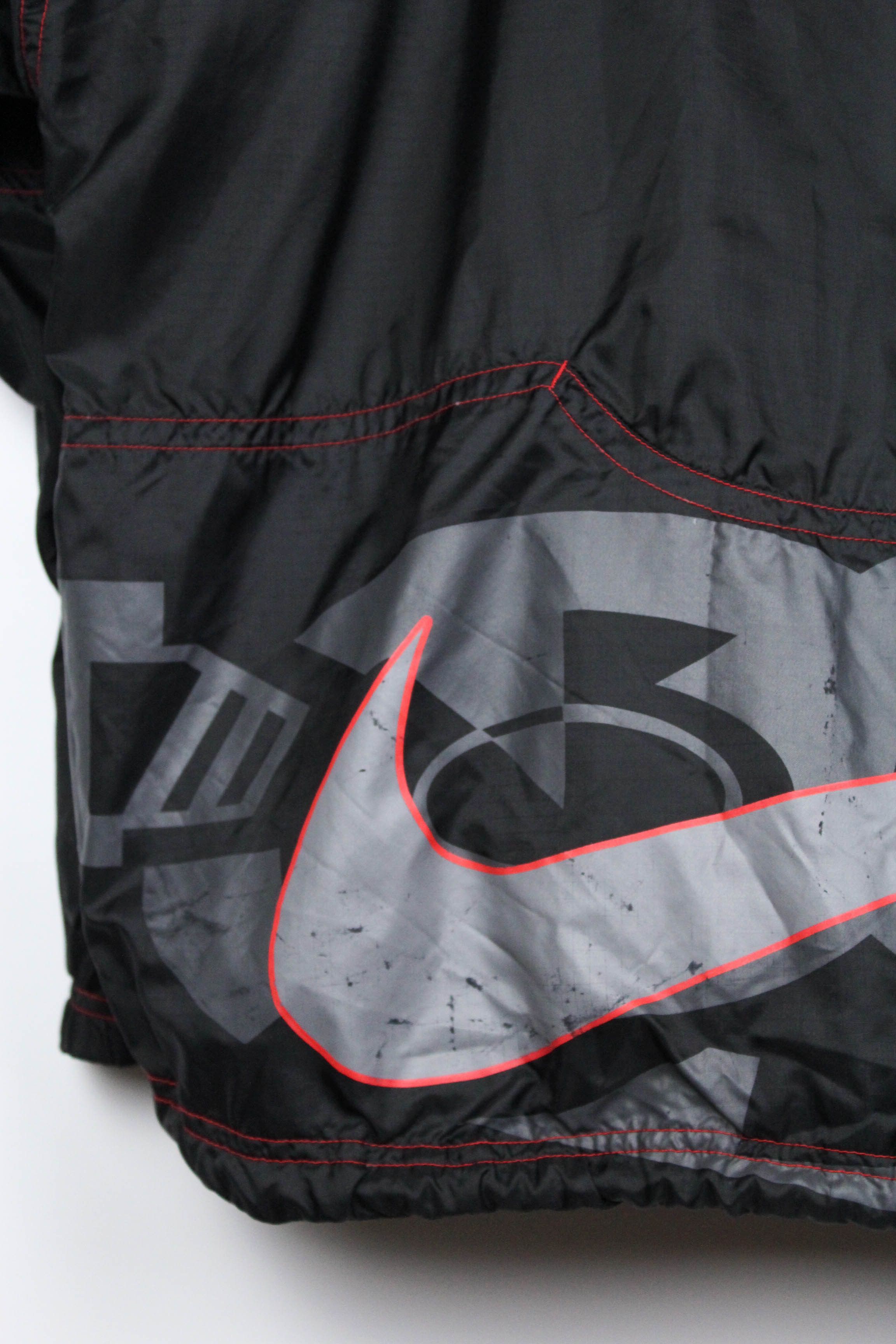 Nike Nike Vintage 90's Oversized Black Nylon Anorak Jacket Size US L / EU 52-54 / 3 - 8 Thumbnail