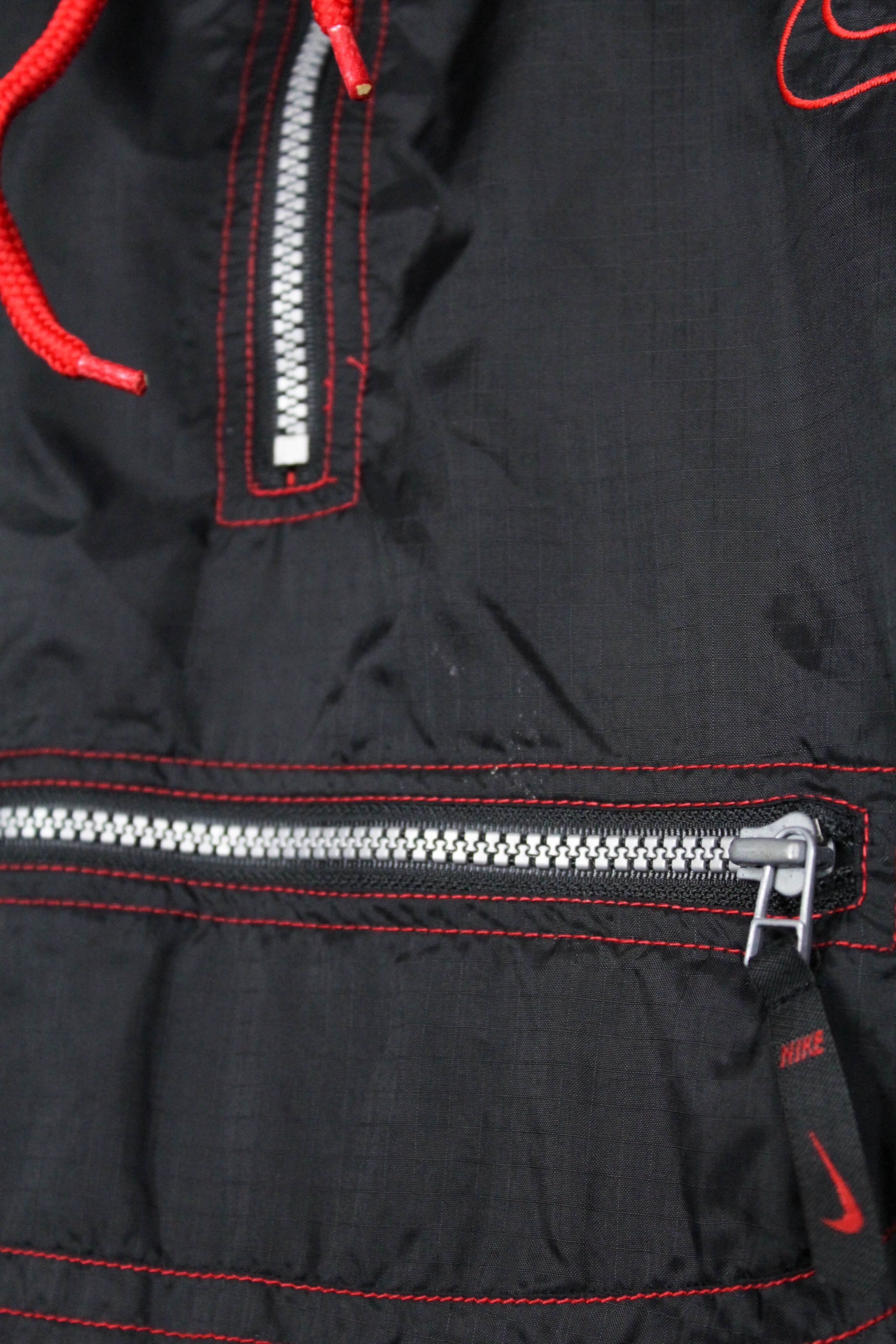 Nike Nike Vintage 90's Oversized Black Nylon Anorak Jacket Size US L / EU 52-54 / 3 - 6 Thumbnail