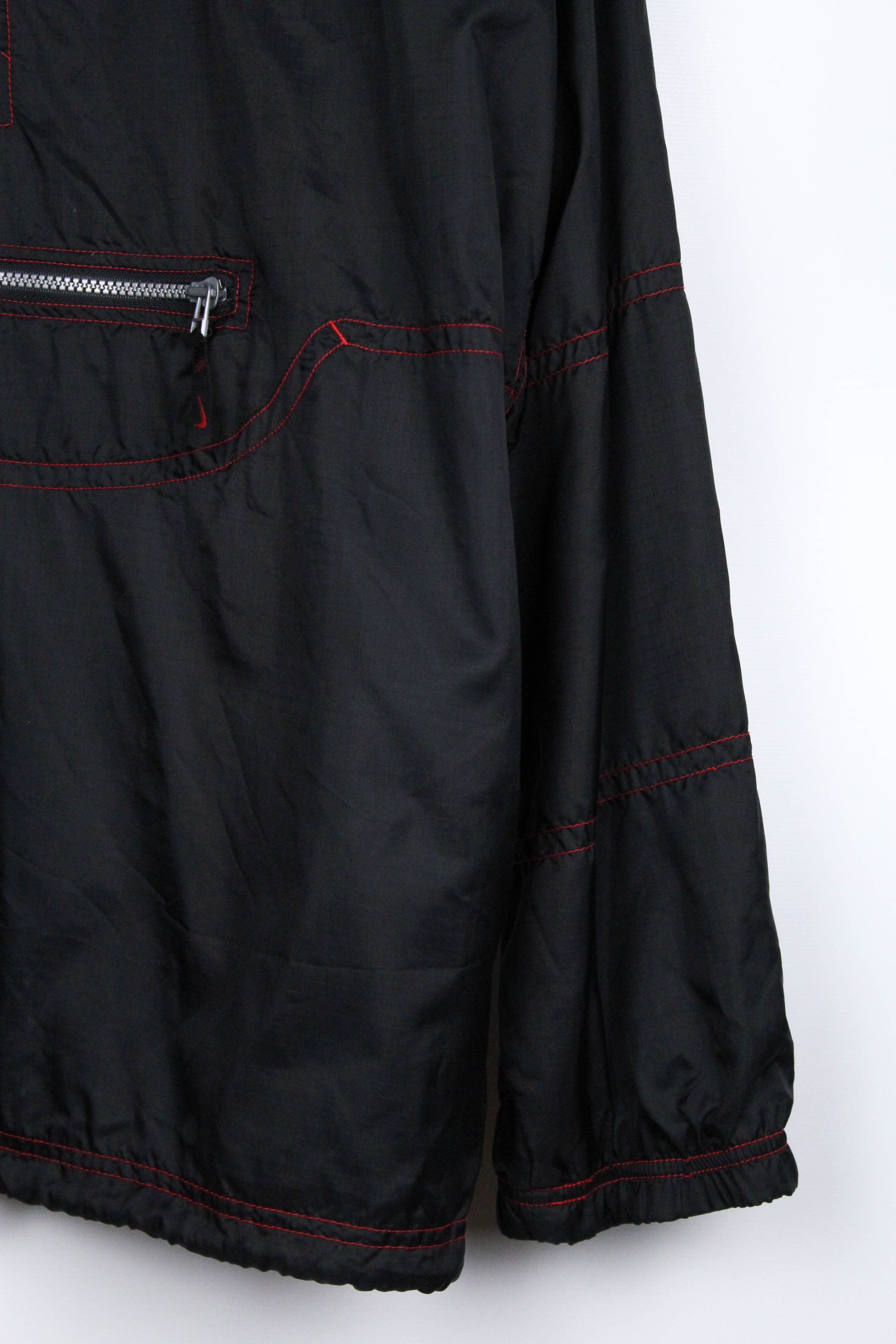 Nike Nike Vintage 90's Oversized Black Nylon Anorak Jacket Size US L / EU 52-54 / 3 - 5 Thumbnail
