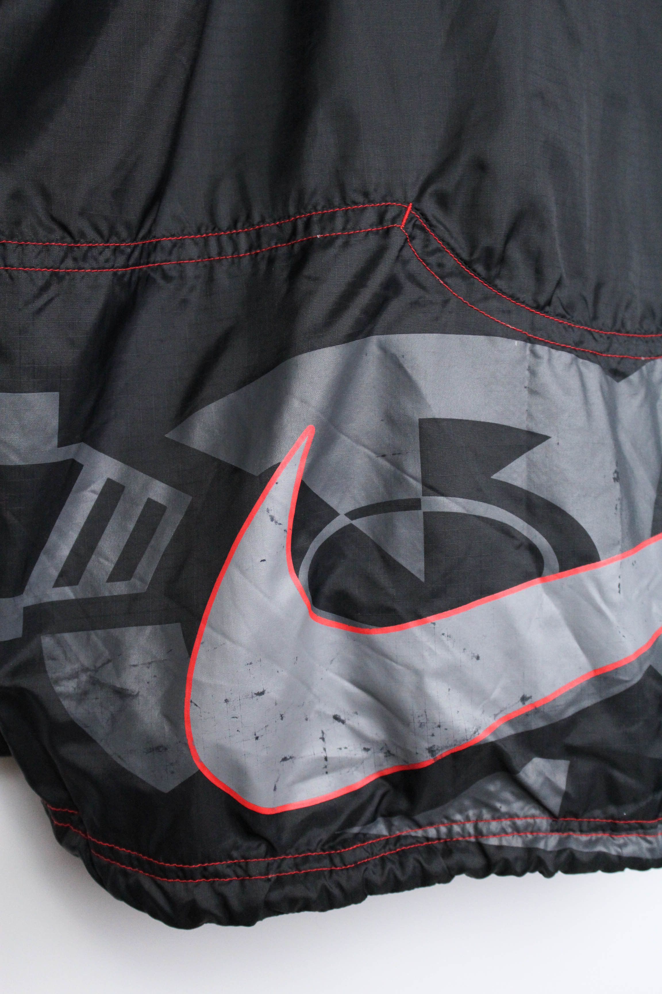 Nike Nike Vintage 90's Oversized Black Nylon Anorak Jacket Size US L / EU 52-54 / 3 - 9 Thumbnail