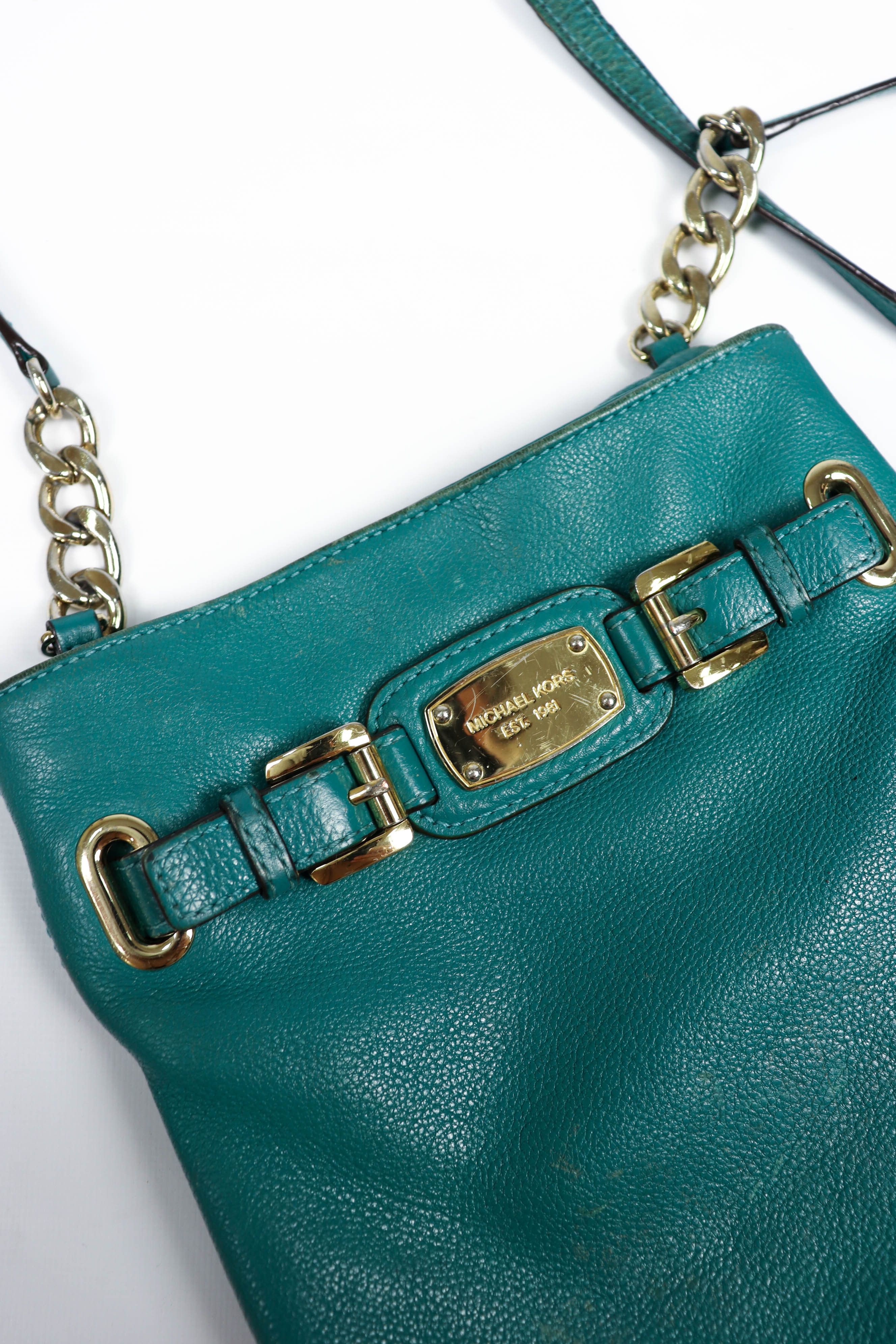 Michael Kors Michael Kors E-1406 Distressed Leather Crossbody Bag Size ONE SIZE - 14 Thumbnail