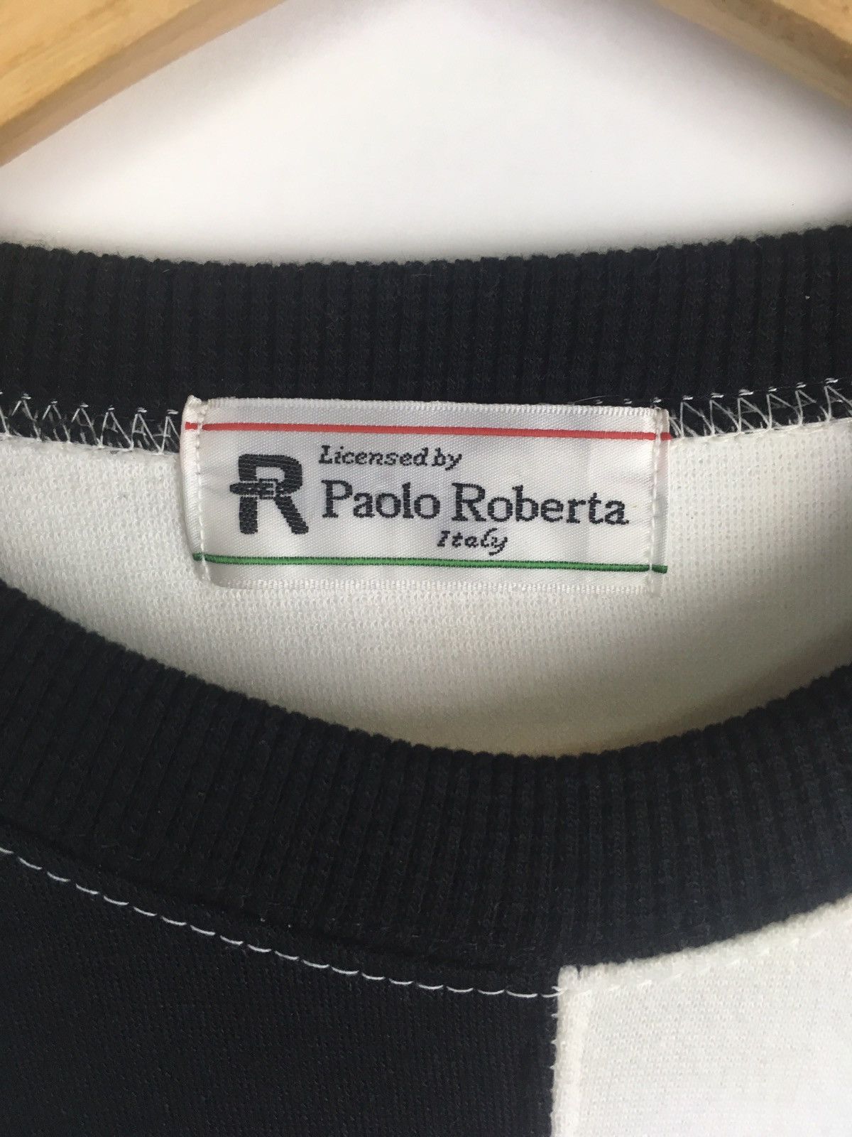 Designer Vintage Paolo Roberta Black White Large Size Sweatshirt Size US L / EU 52-54 / 3 - 5 Thumbnail