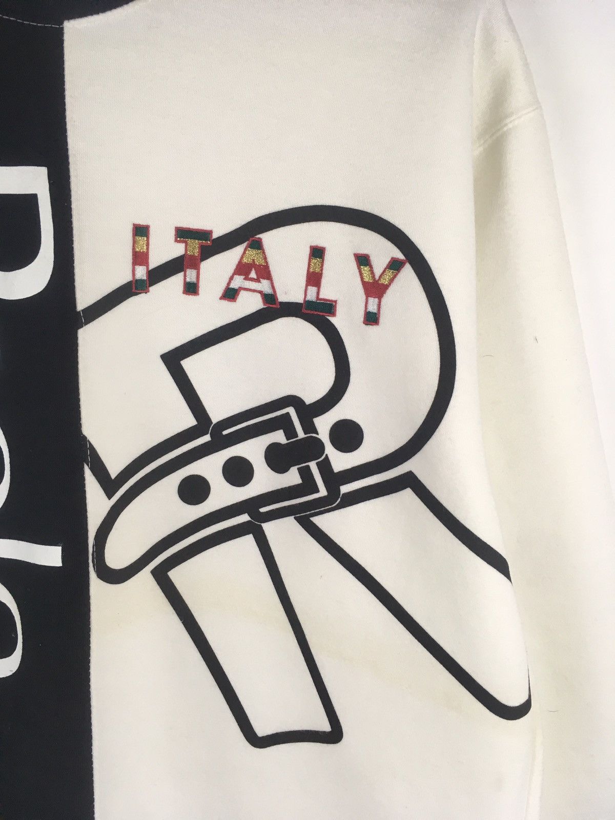 Designer Vintage Paolo Roberta Black White Large Size Sweatshirt Size US L / EU 52-54 / 3 - 3 Thumbnail
