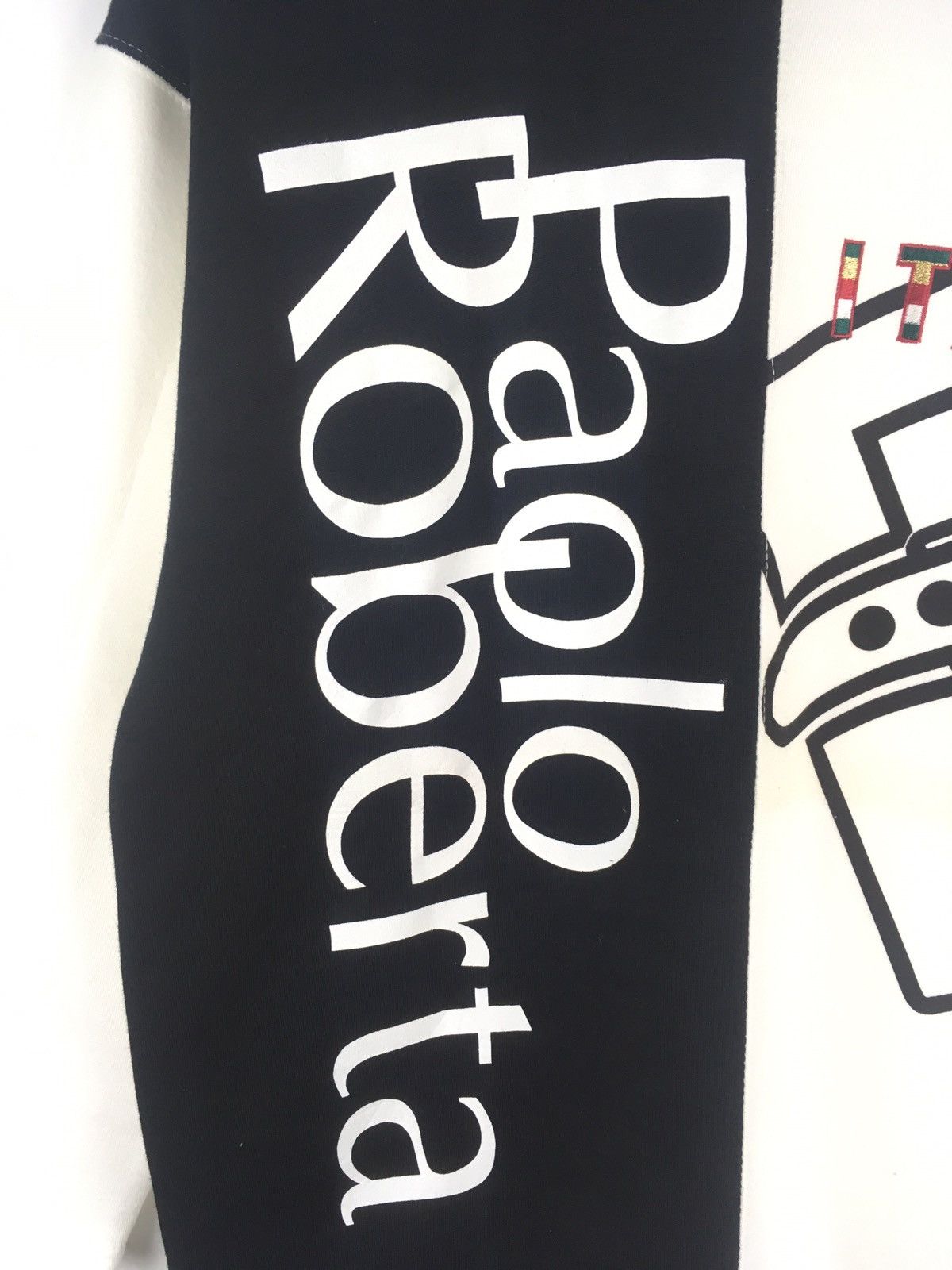 Designer Vintage Paolo Roberta Black White Large Size Sweatshirt Size US L / EU 52-54 / 3 - 2 Thumbnail