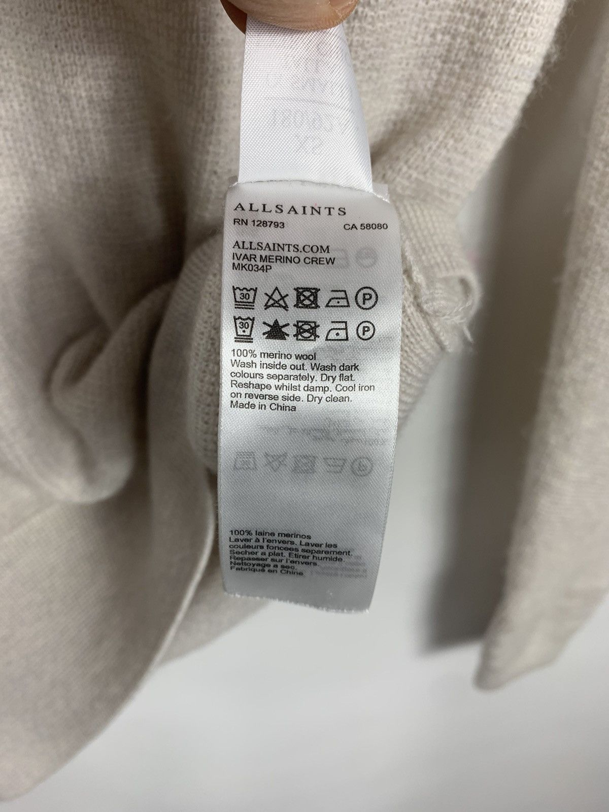 Allsaints Allsaints sweater Ivar merino crew wool sweatshirt Size US XS / EU 42 / 0 - 9 Thumbnail