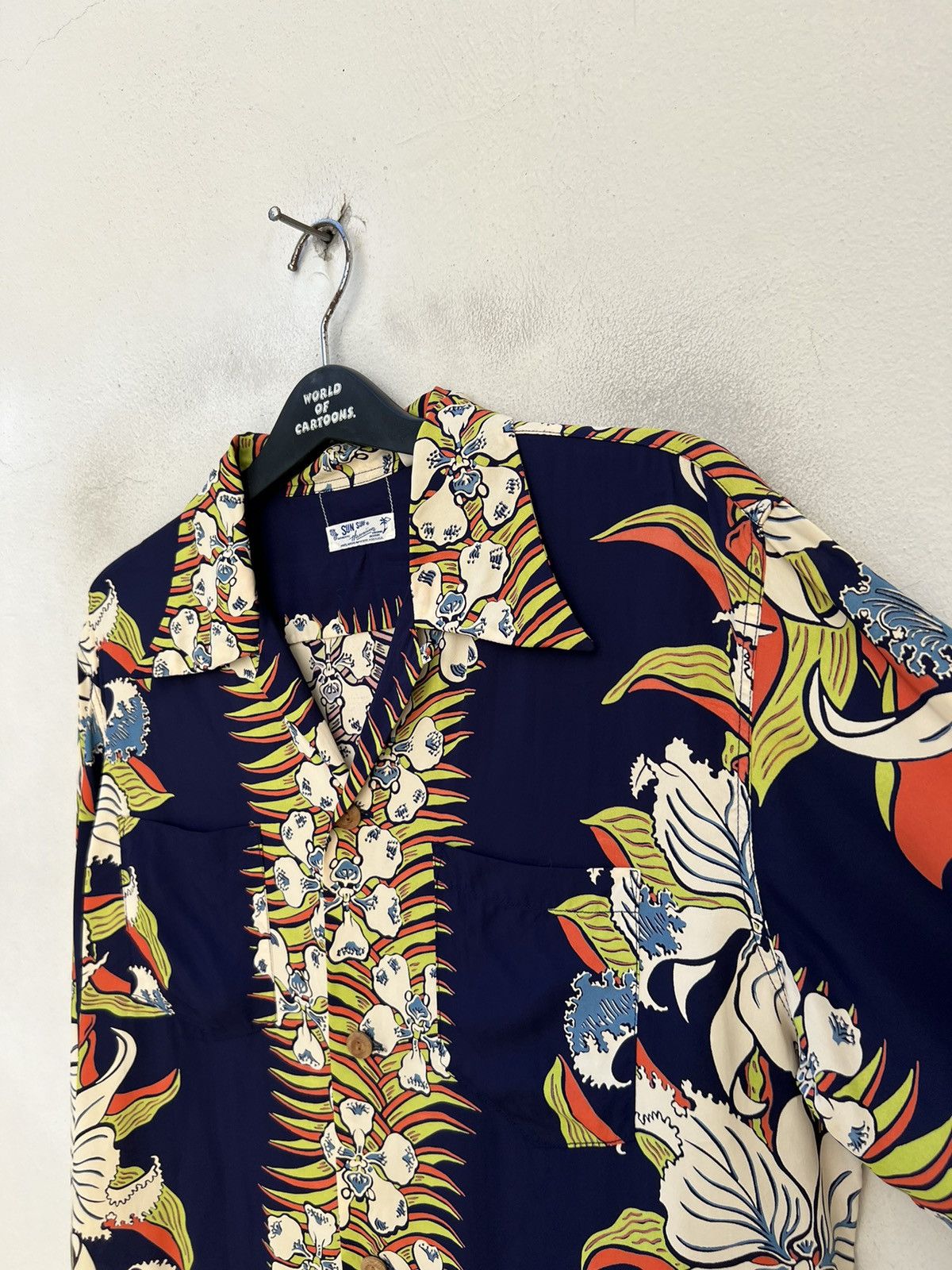 Sugar Cane Vintage Sun Surf Japan Long Sleeve Rayon Hawaiian Shirt Size US M / EU 48-50 / 2 - 8 Thumbnail
