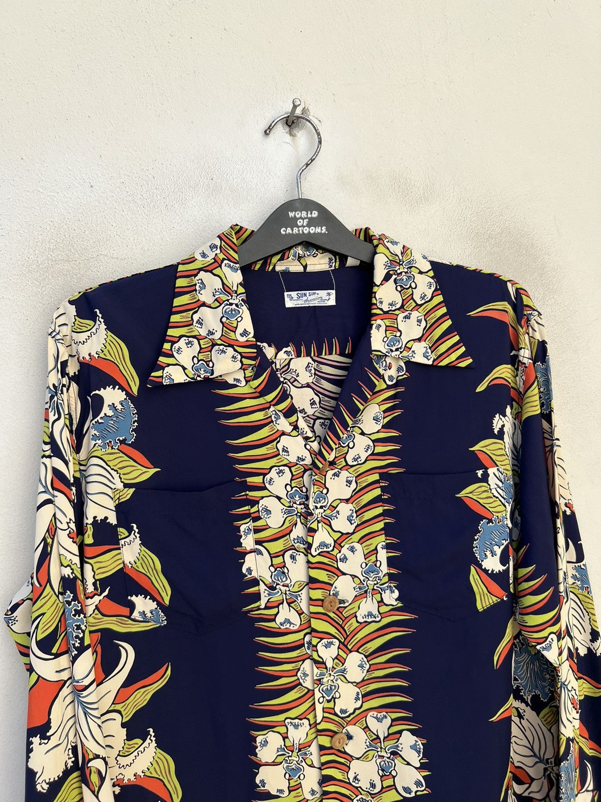 Sugar Cane Vintage Sun Surf Japan Long Sleeve Rayon Hawaiian Shirt Size US M / EU 48-50 / 2 - 4 Thumbnail