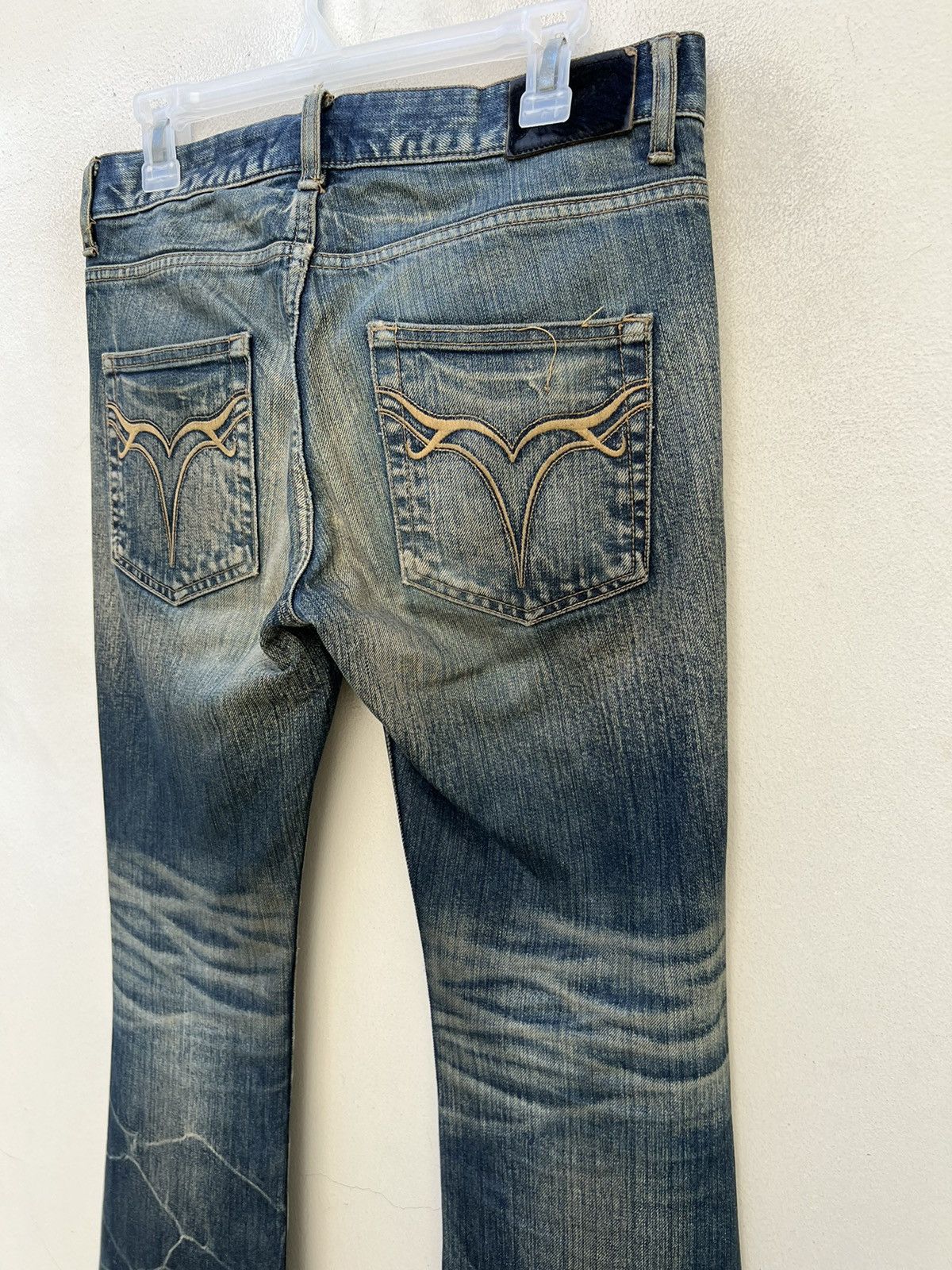 Vintage Vintage Jackrose Japan Rips Dirty Mud Denim Flare Jeans Size US 29 - 18 Thumbnail