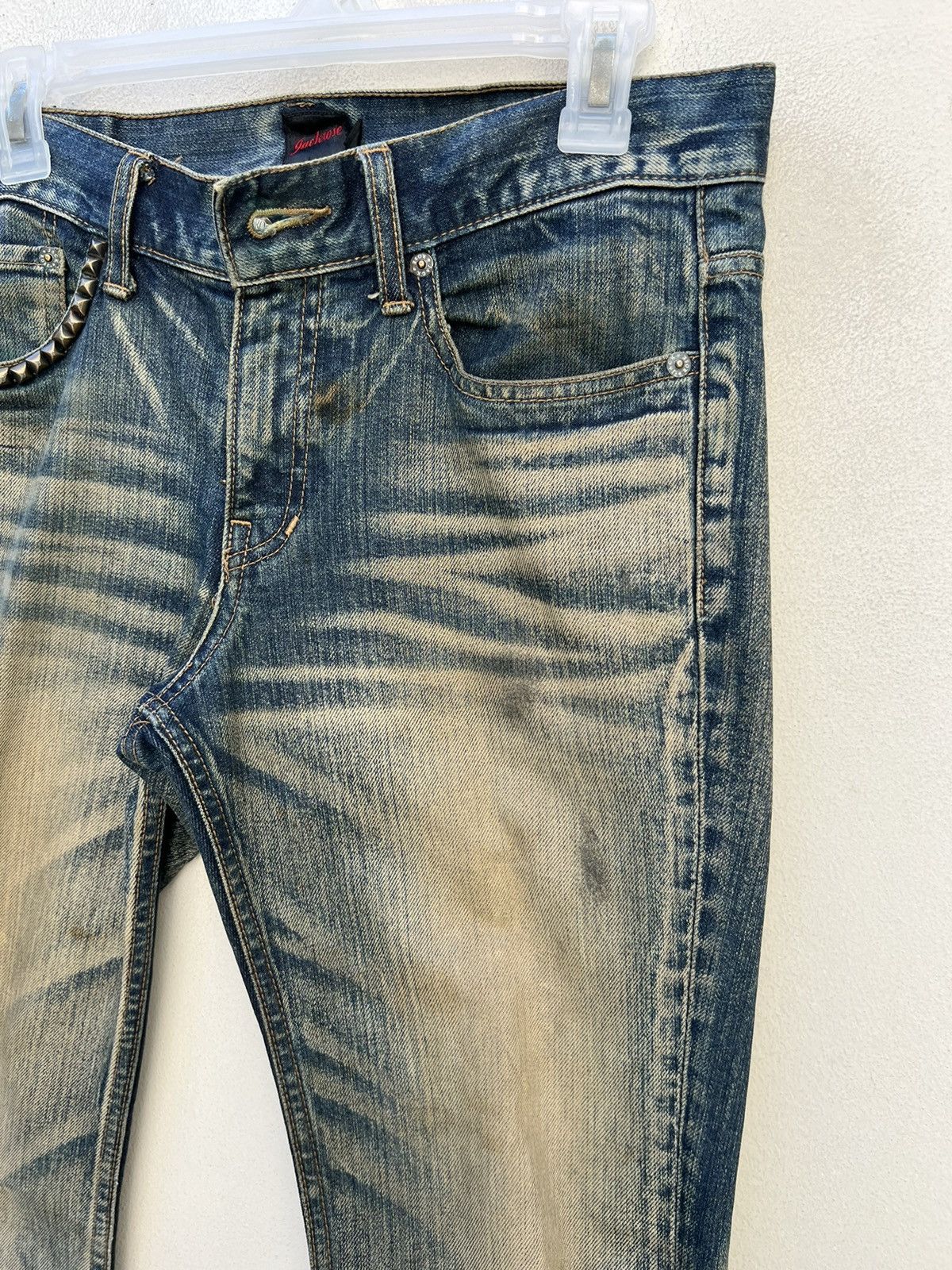 Vintage Vintage Jackrose Japan Rips Dirty Mud Denim Flare Jeans Size US 29 - 12 Thumbnail