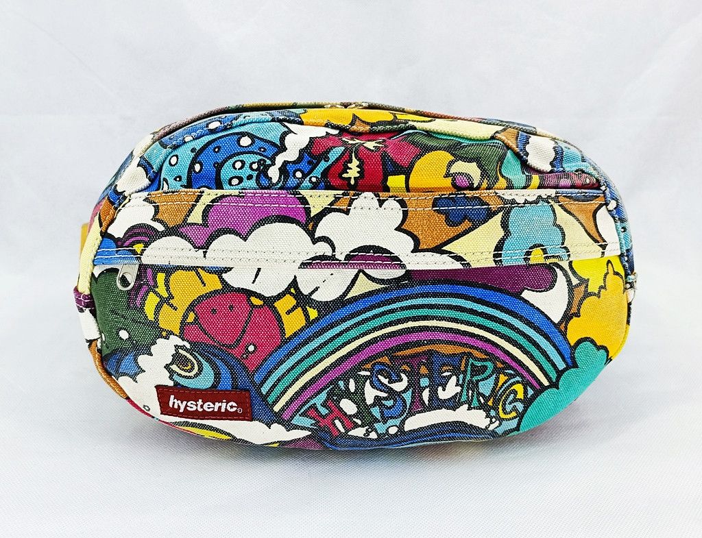 rare HYSTERIC overprint big waist cross body bag button