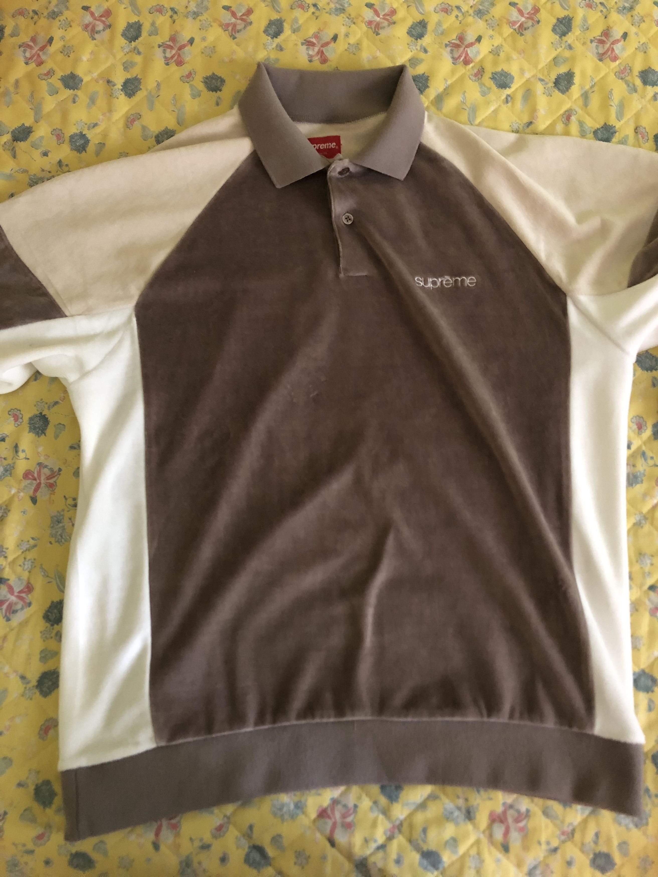 Supreme Supreme Paneled Velour L/S Polo | Grailed