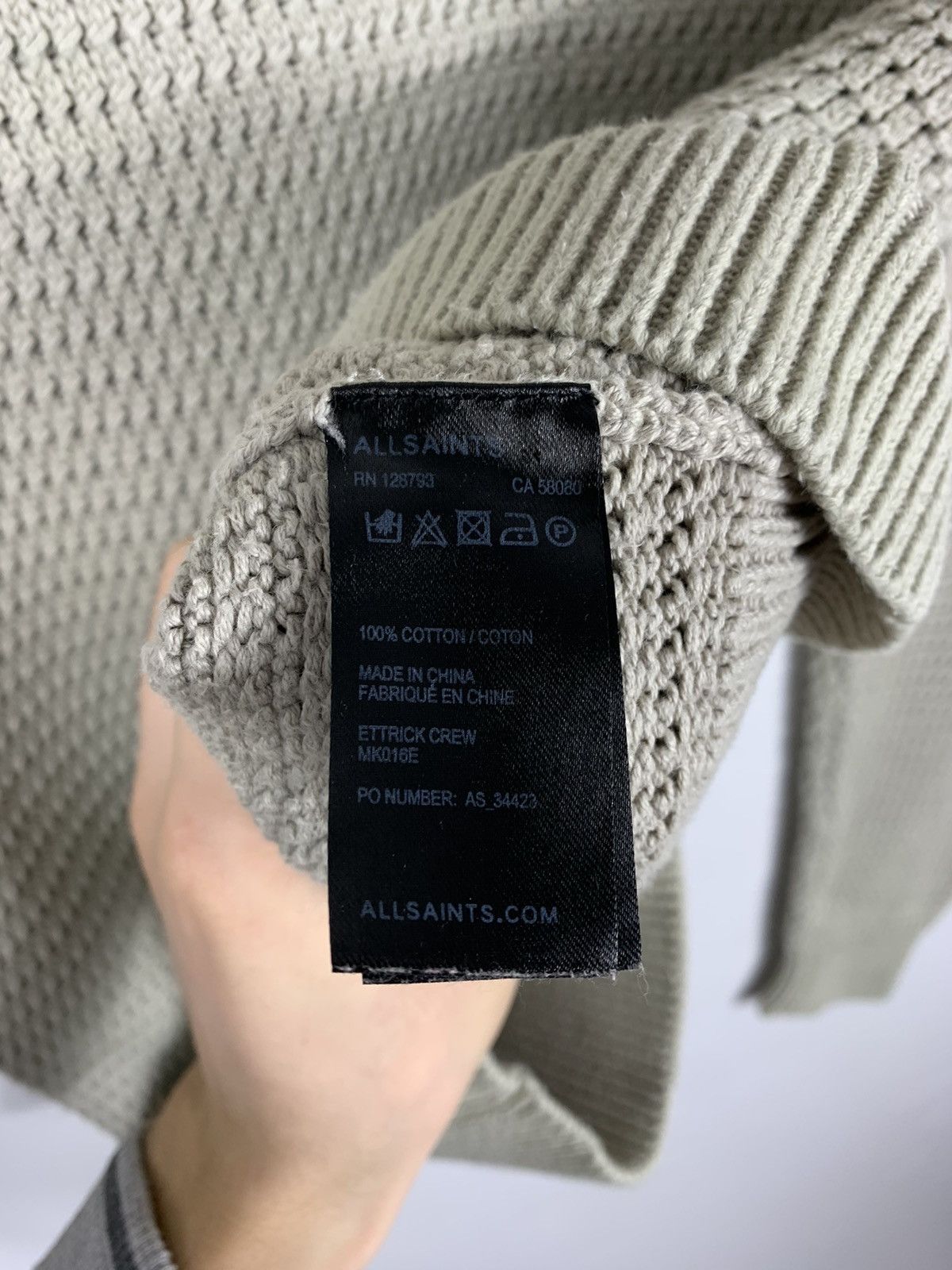 Allsaints Allsaints sweatshirt Ettrick Crew sweater waffle knit Size US XS / EU 42 / 0 - 7 Thumbnail