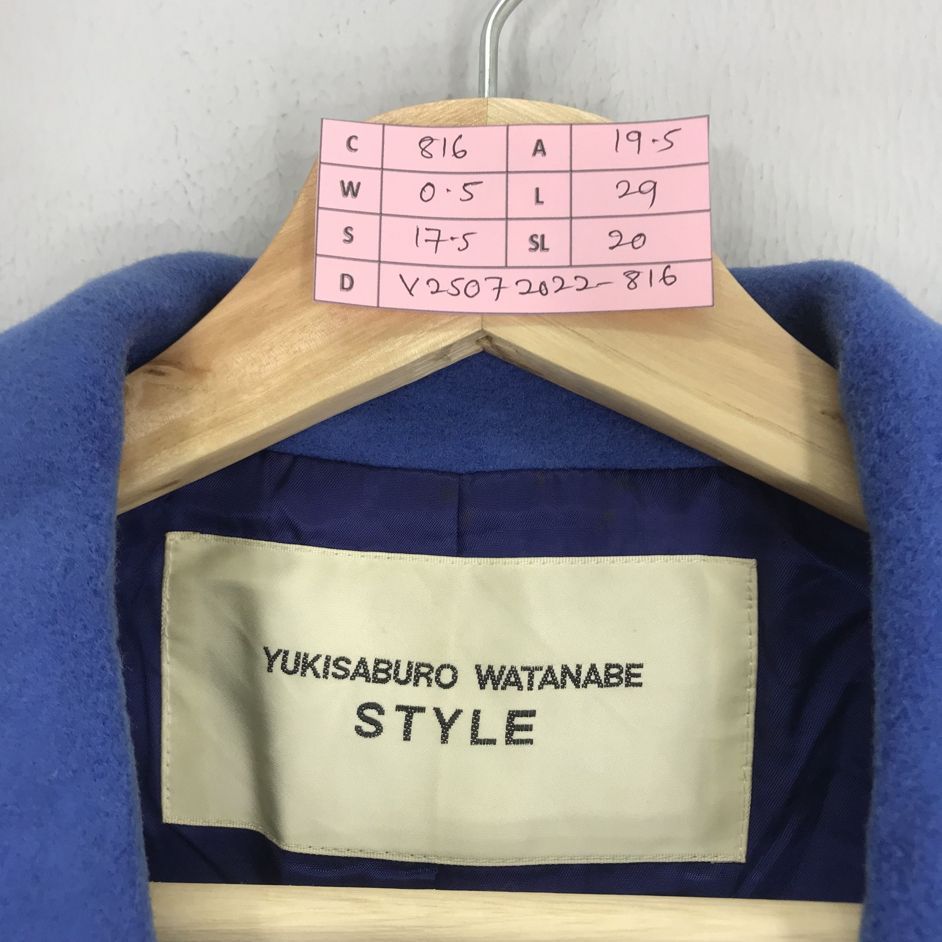 Japanese Brand Vintage Yukisaburo Watanabe Blue Wool Coat Japan Size US S / EU 44-46 / 1 - 6 Thumbnail