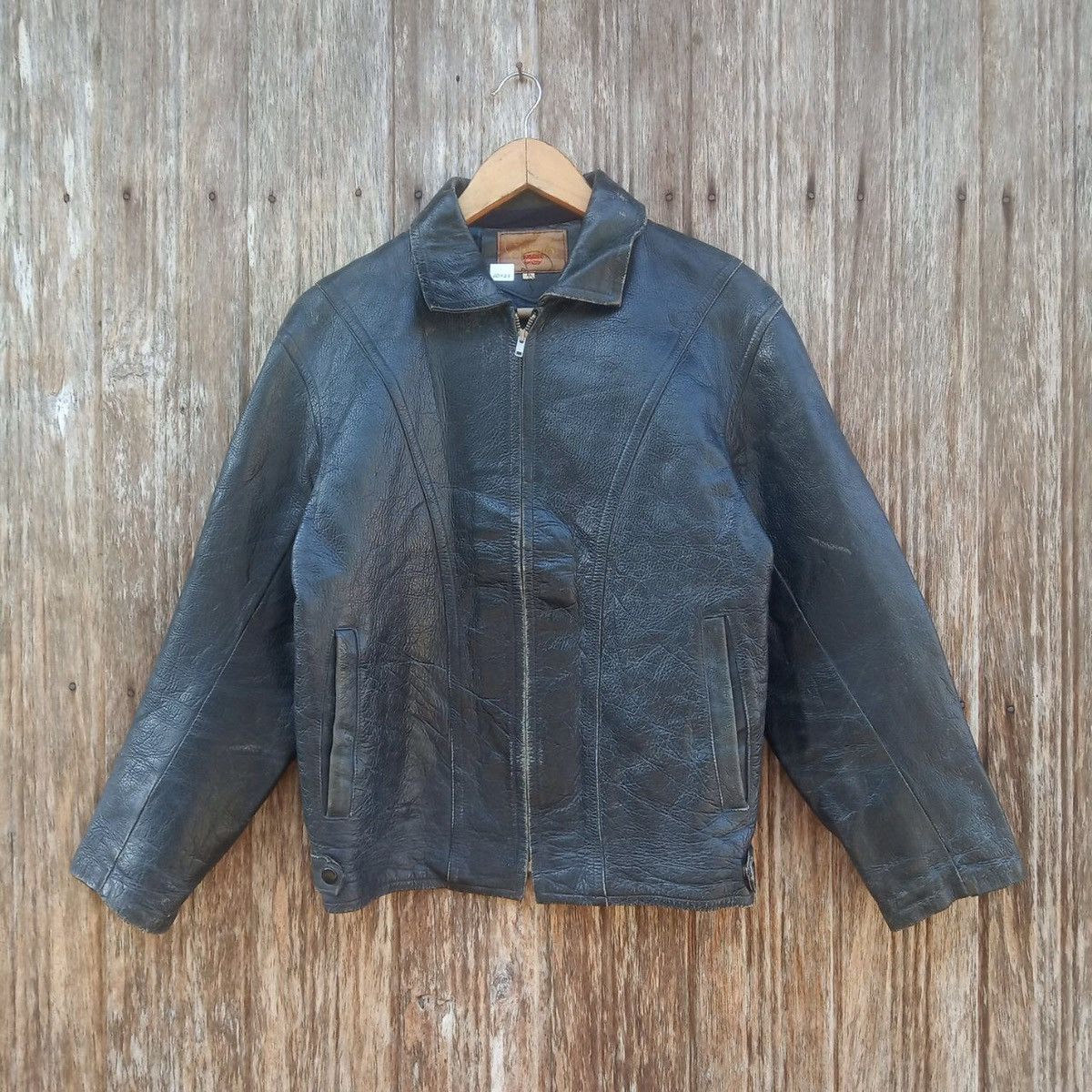 Genuine Leather Rare!! Leather Jacket Zipper Motorcycle Jacket Style Punk Size US S / EU 44-46 / 1 - 1 Thumbnail