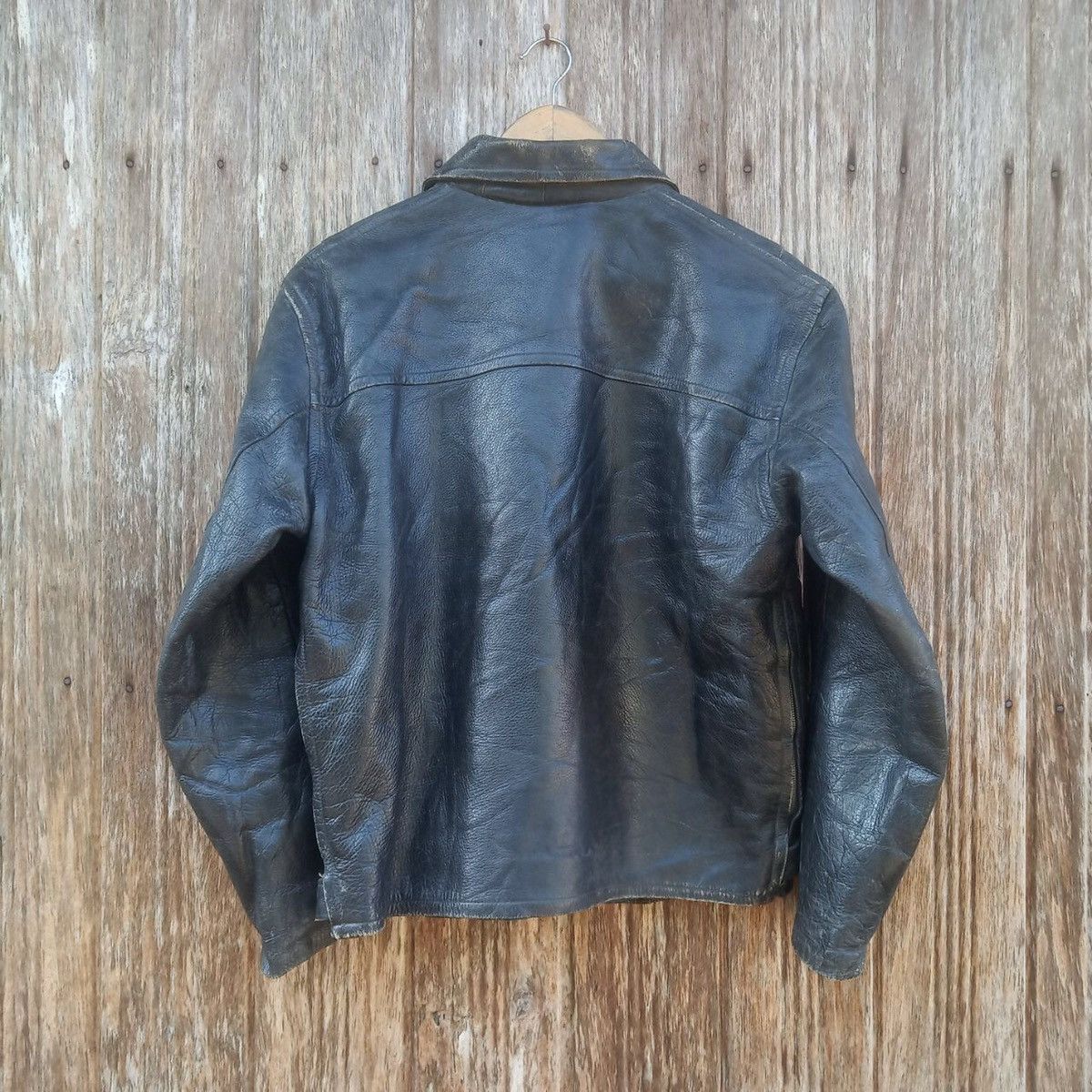 Genuine Leather Rare!! Leather Jacket Zipper Motorcycle Jacket Style Punk Size US S / EU 44-46 / 1 - 2 Thumbnail