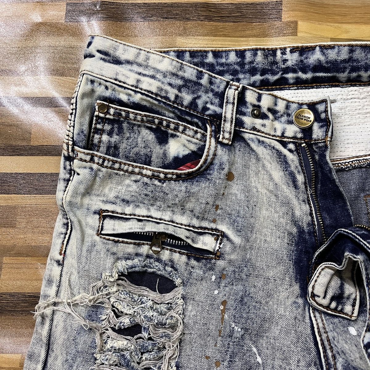Vintage Distressed Biker Denim Mashup Made In Japan