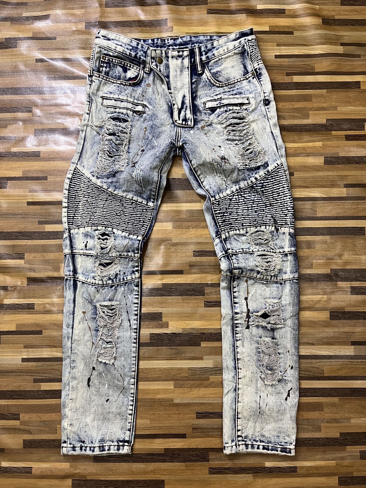 Vintage Distressed Biker Denim Mashup Made In Japan