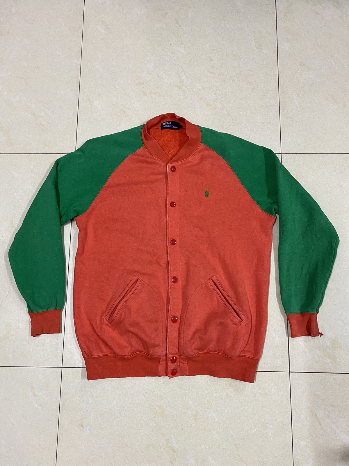 Multicolored Distressed Varsity Jacket