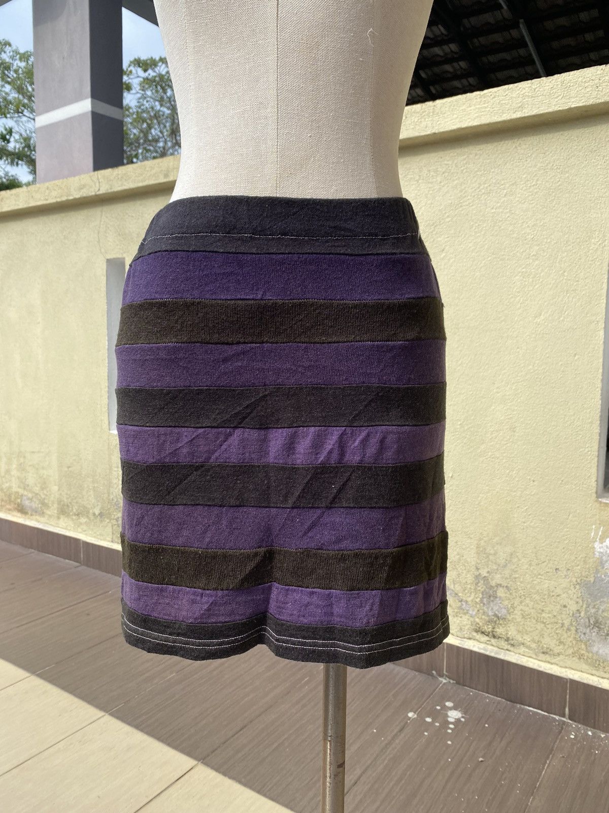 image of Comme Des Garcons x Vintage Mini Skirt in Black/Purple, Women's (Size 29)