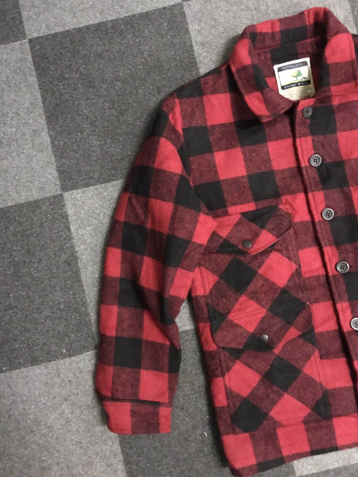 Vintage JW32 Elesian Wind Mackinaw Militar Buffalo Plaid Wool Jacket Size US M / EU 48-50 / 2 - 2 Thumbnail