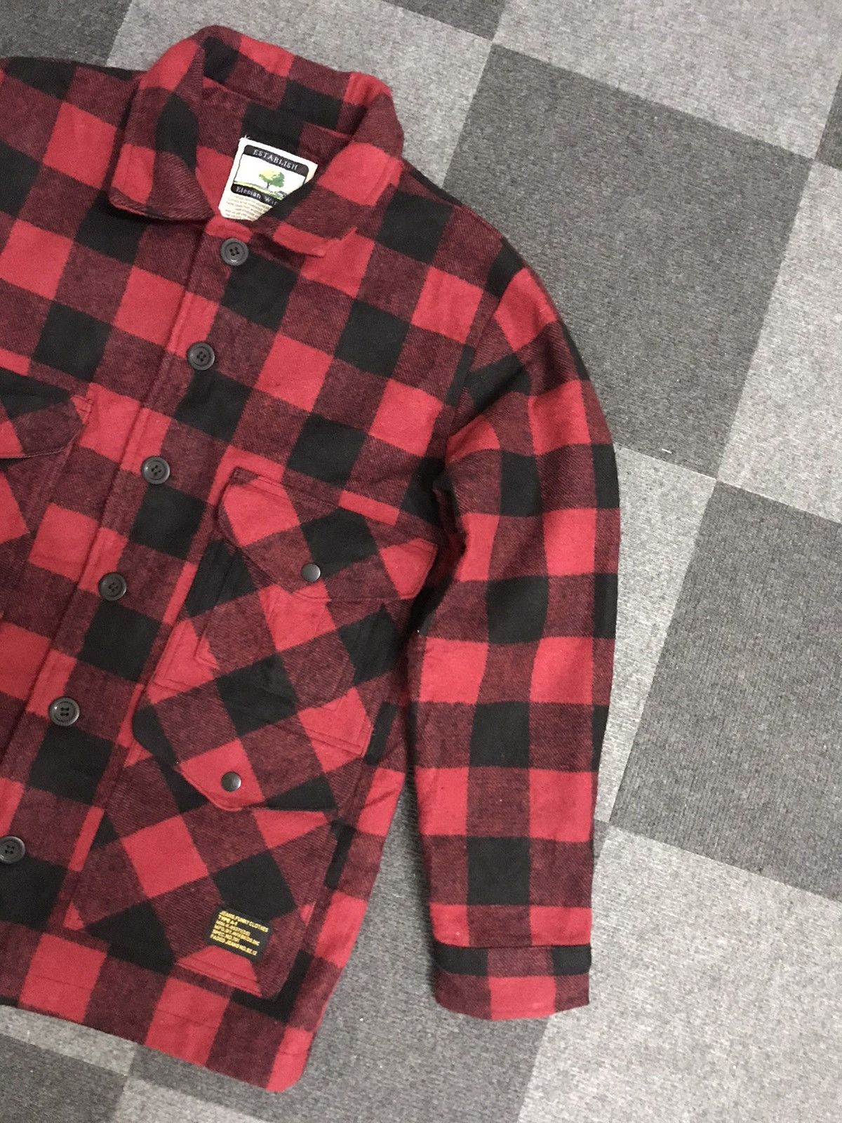 Vintage JW32 Elesian Wind Mackinaw Militar Buffalo Plaid Wool Jacket Size US M / EU 48-50 / 2 - 3 Thumbnail