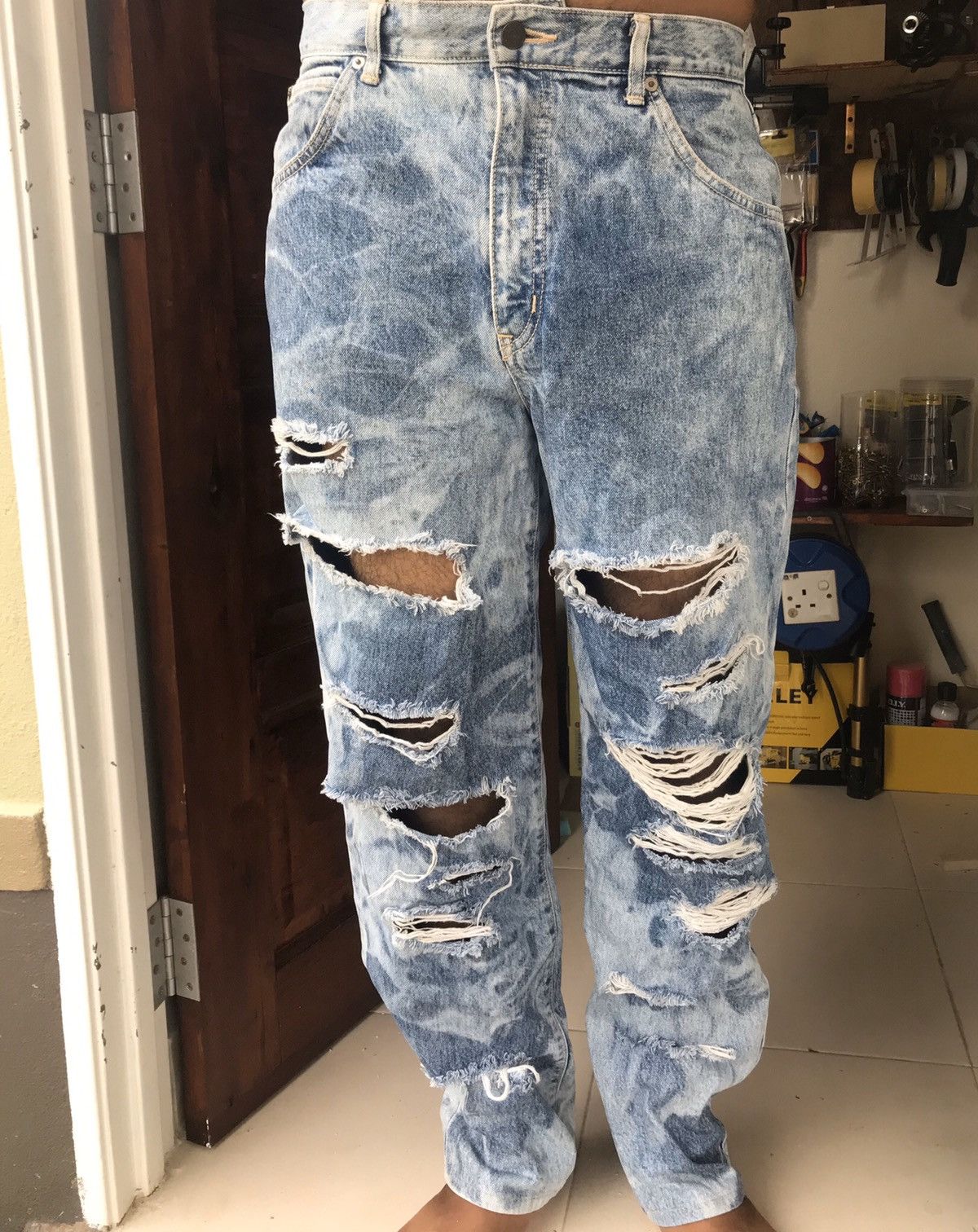 Edwin × Hysteric Glamour Distress Acid Wash Denim By Edwin Size US 32 / EU 48 - 10 Thumbnail