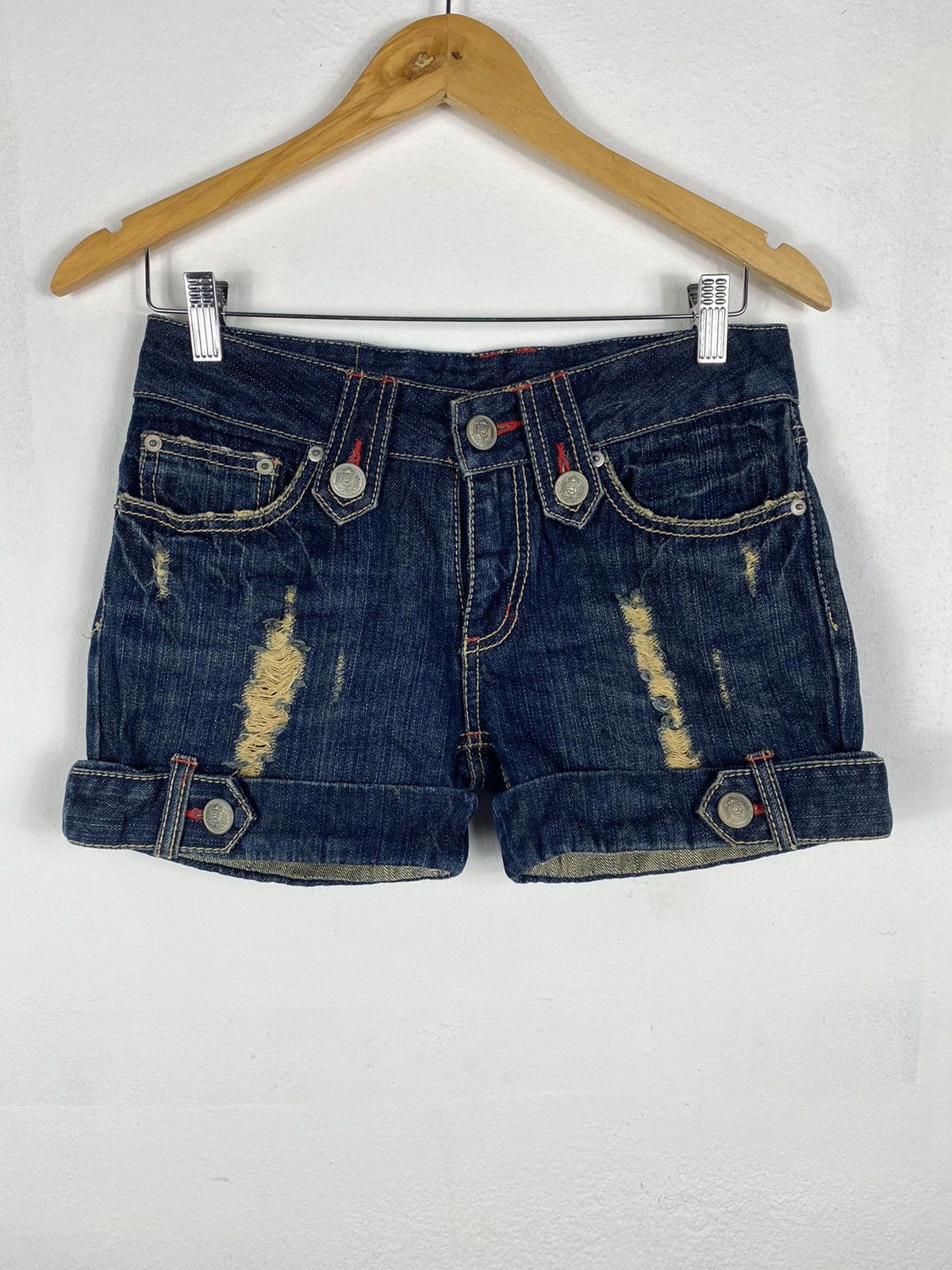 Hysteric Glamour × Tornado Mart Distressed Short Denim By Japanease Brand Size 30" / US 8 / IT 44 - 1 Thumbnail